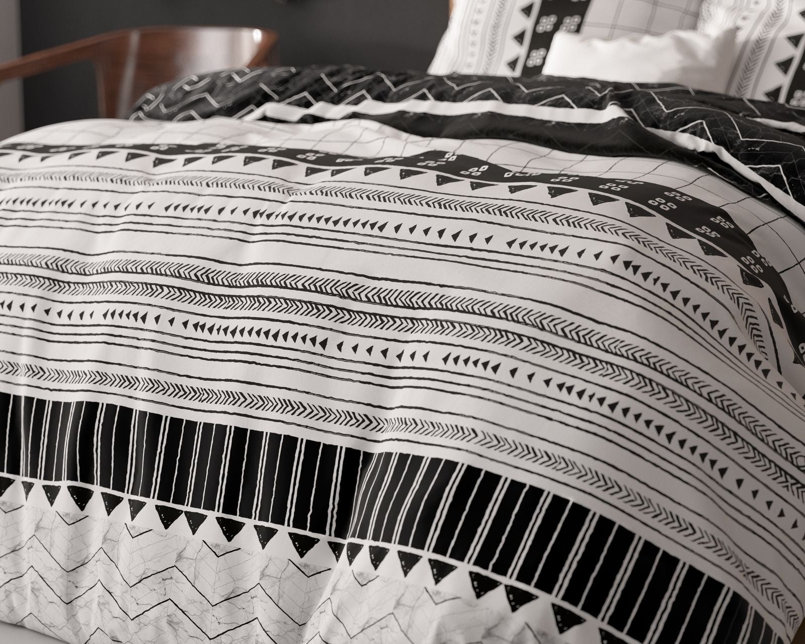 NordDream Elegance Artic Stripe pussilakana 200x220 valkoinen silitysvapaa