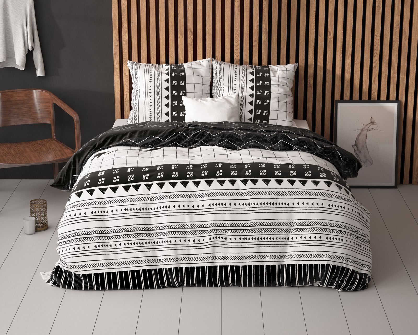 NordDream Elegance Artic Stripe pussilakana 200x220 valkoinen silitysvapaa