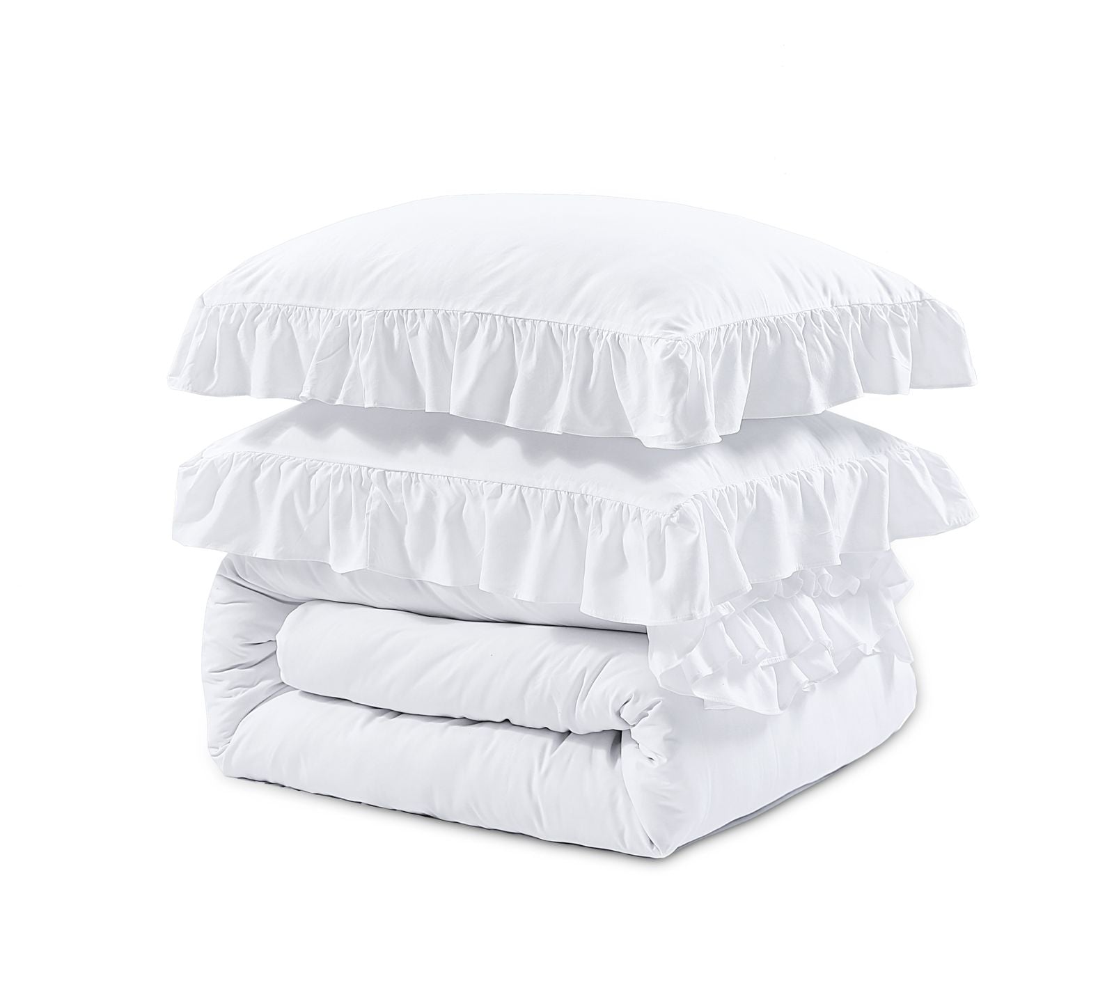 NordSleeps NordDream Fresh Ruffles pussilakana valkoinen mikrokuitu