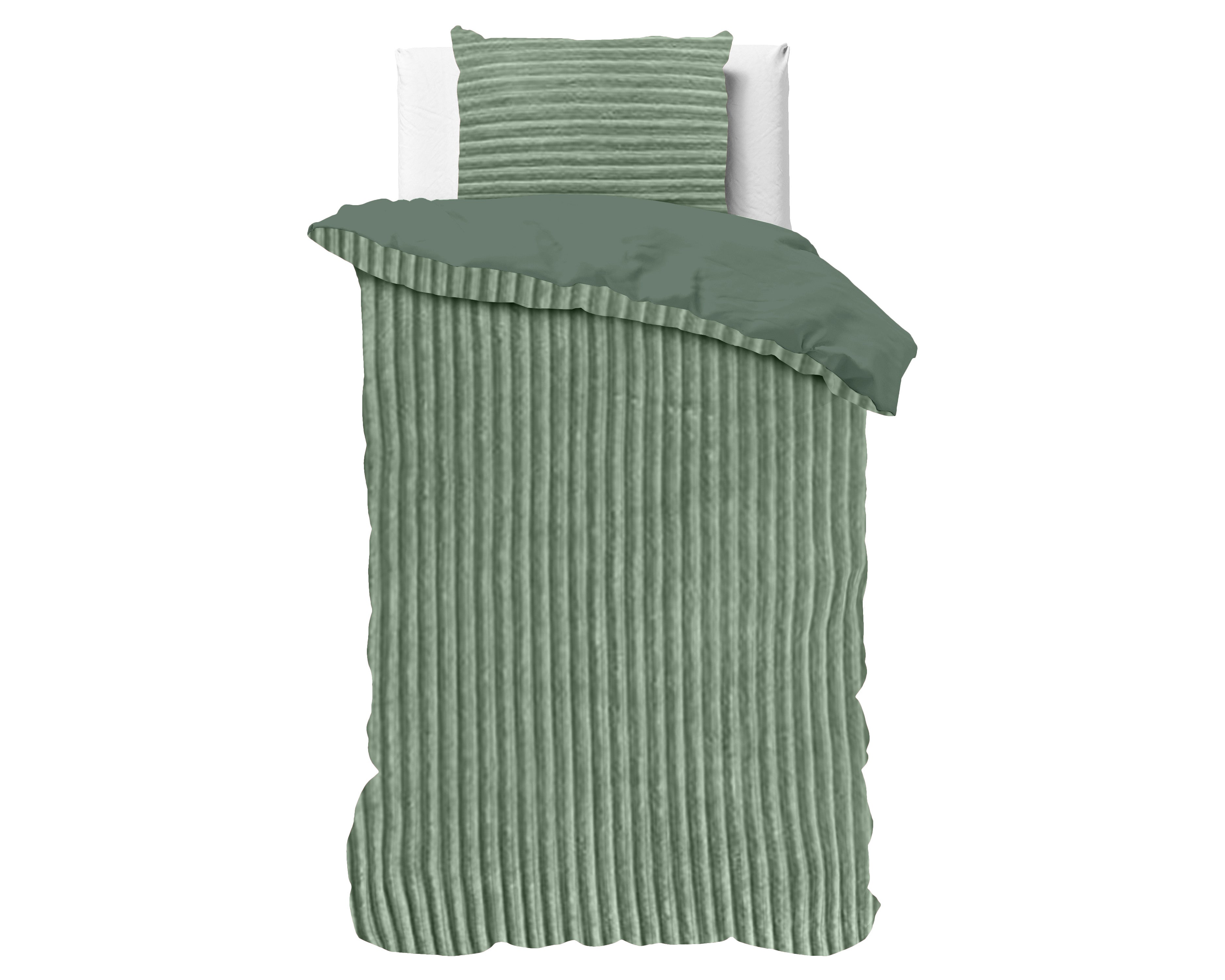NordDream Teddy Rib pussilakanasetti vihreä 200x220 teddy