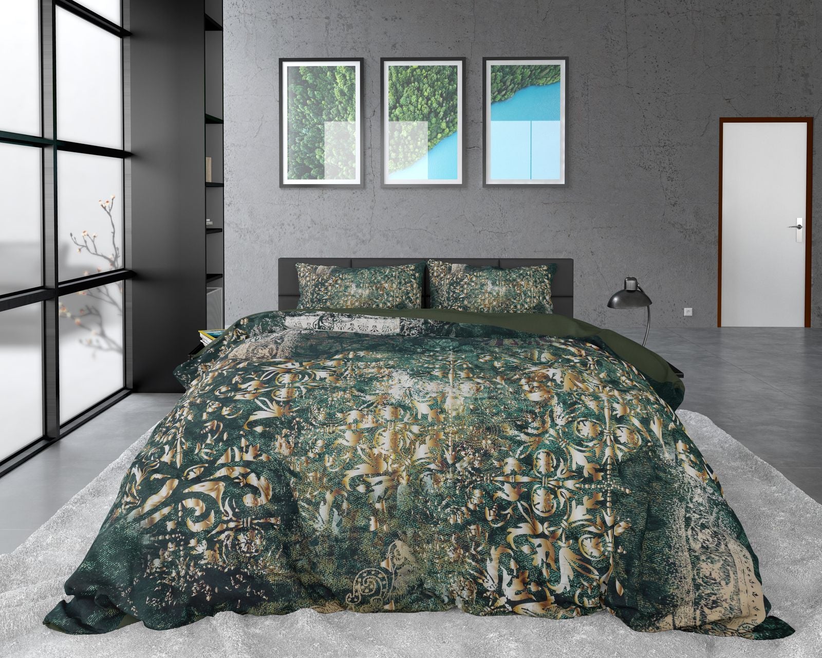 NordDream Wild Satijn Nairobi Green pussilakana 200x200/220 vihreä satiini