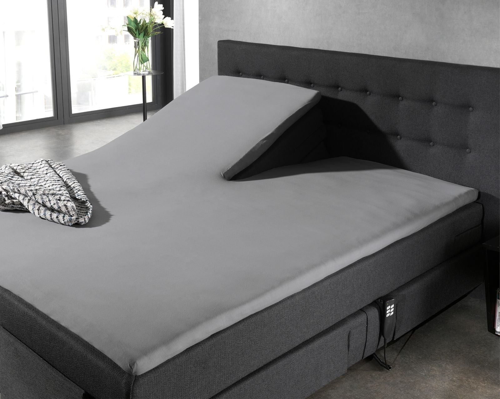 NordDream splittopper lakana 180x200 harmaa puuvilla