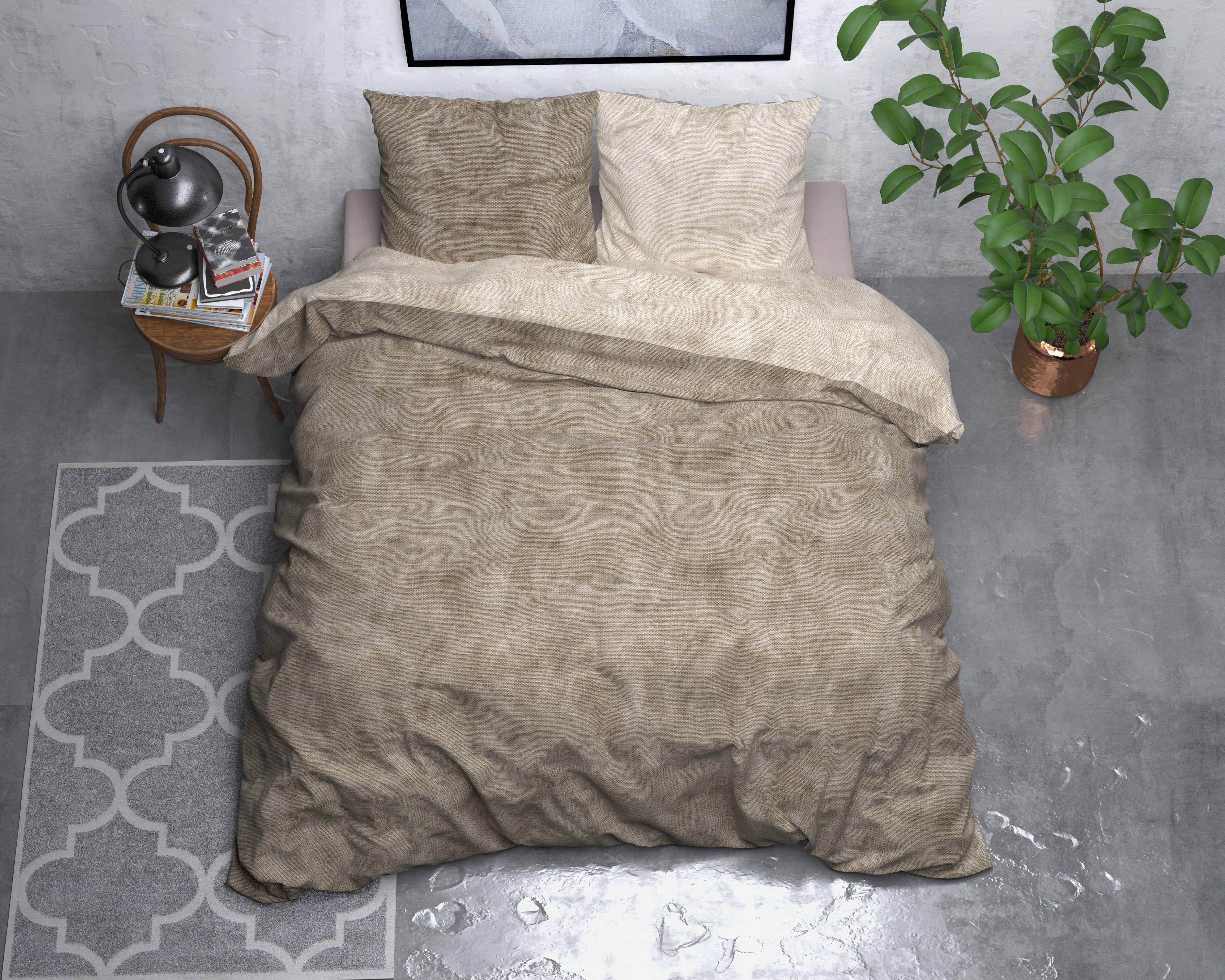 NordDream Flanel Washed Cotton pussilakana taupe