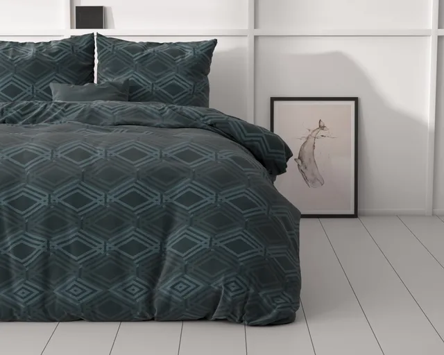 NordDream Classy Wavey pussilakana 240x200 navy mikrokuitu