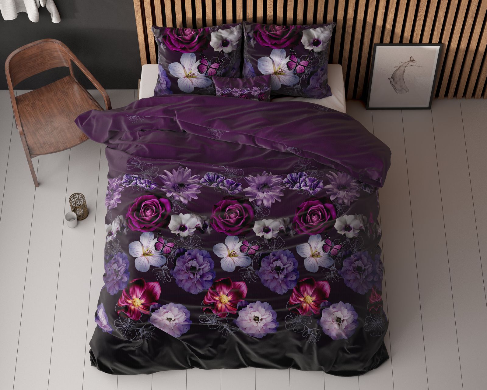 NordDream Elegance Magic Flower pussilakanasetti violetti 200x200