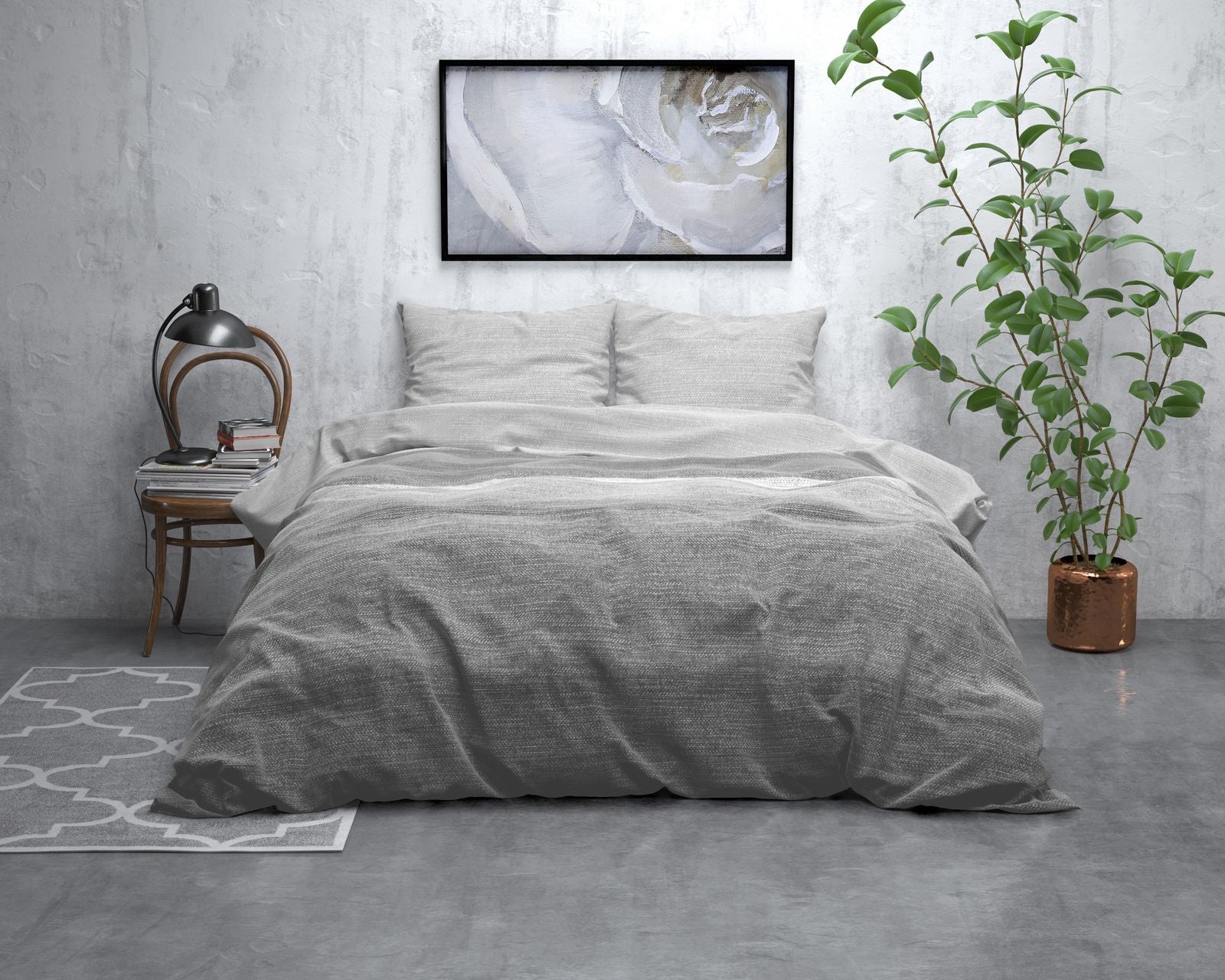 NordDream Flanel Stone Stripe flanellipussilakana harmaa