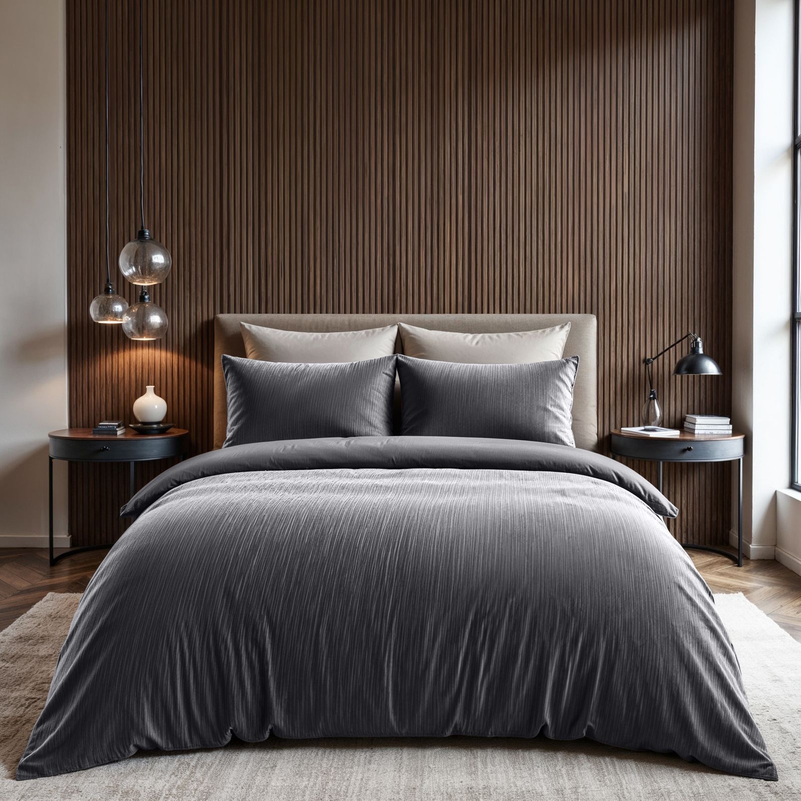 NordDream Velvet Cartier pussilakana 140x220 antrasiitti
