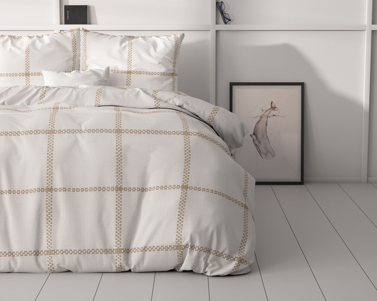 NordDream Classy Vasco pussilakanasetti valkoinen 200x220 mikrokuitu
