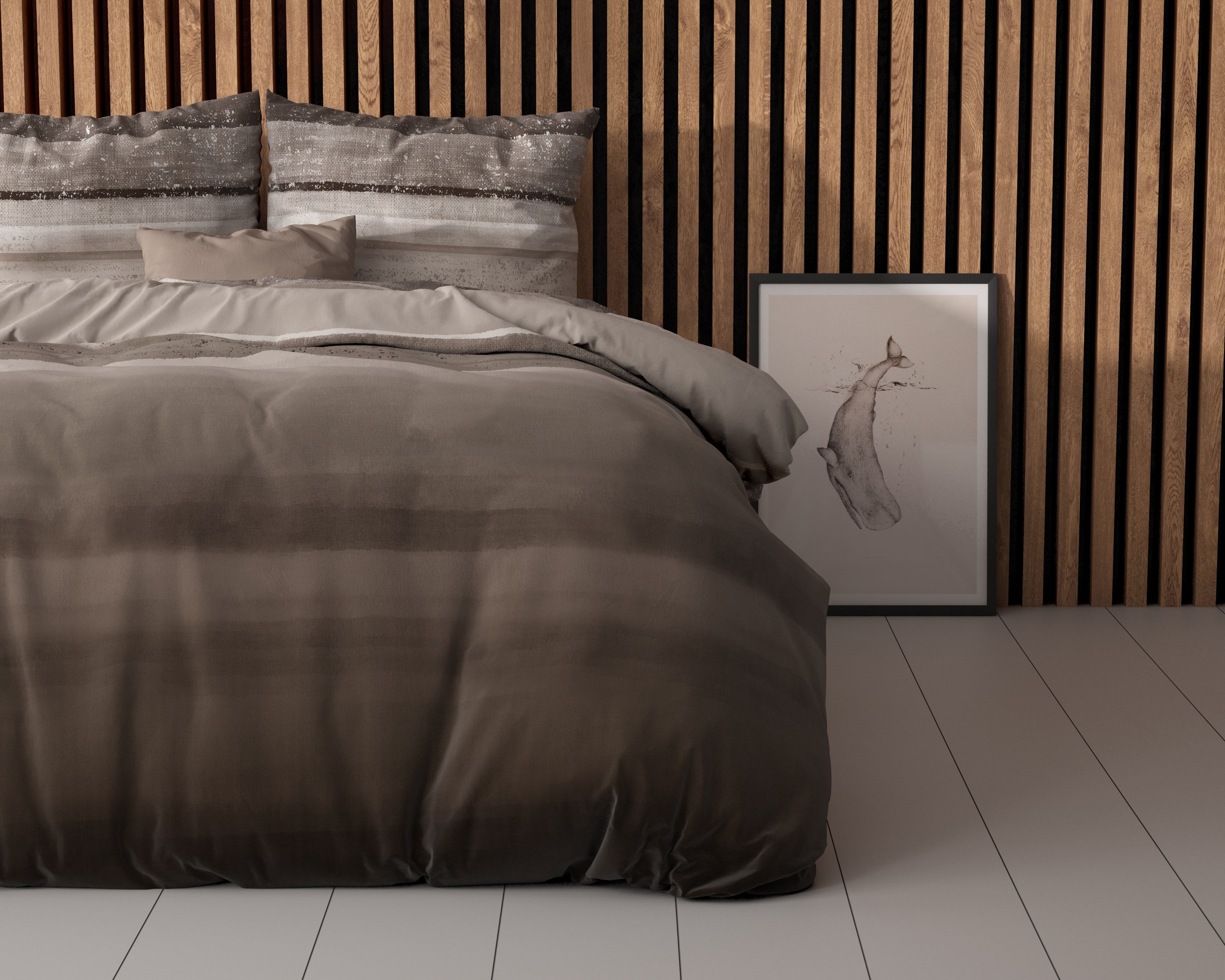 NordDream Elegance Marcus pussilakana Taupe 200x220 puuvilla