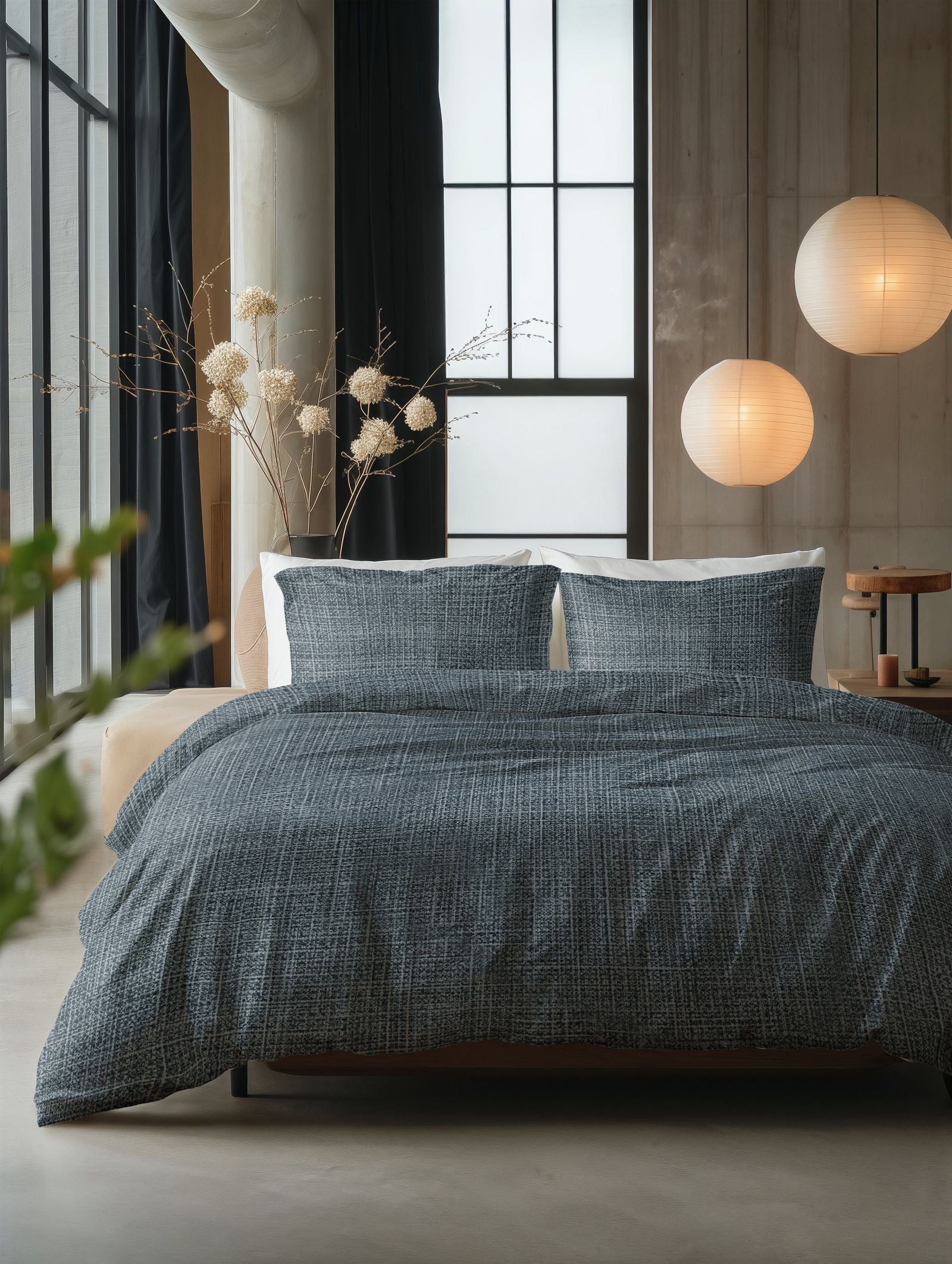 NordDream Pure Vintage Blauw pussilakana 140x200/220 hengittävä puuvilla