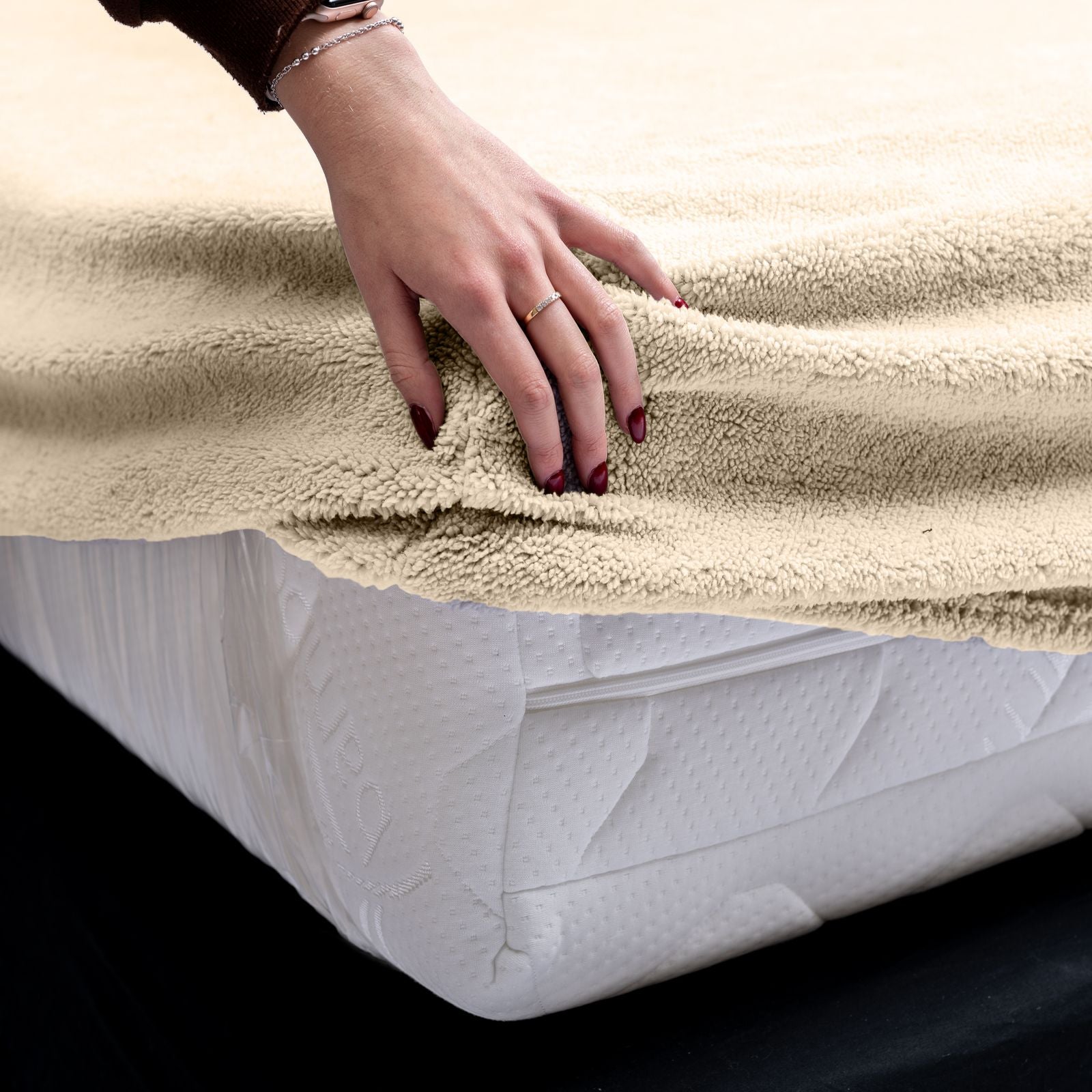 NordDream Teddy Taupe aluslakana 180x200 teddykangas