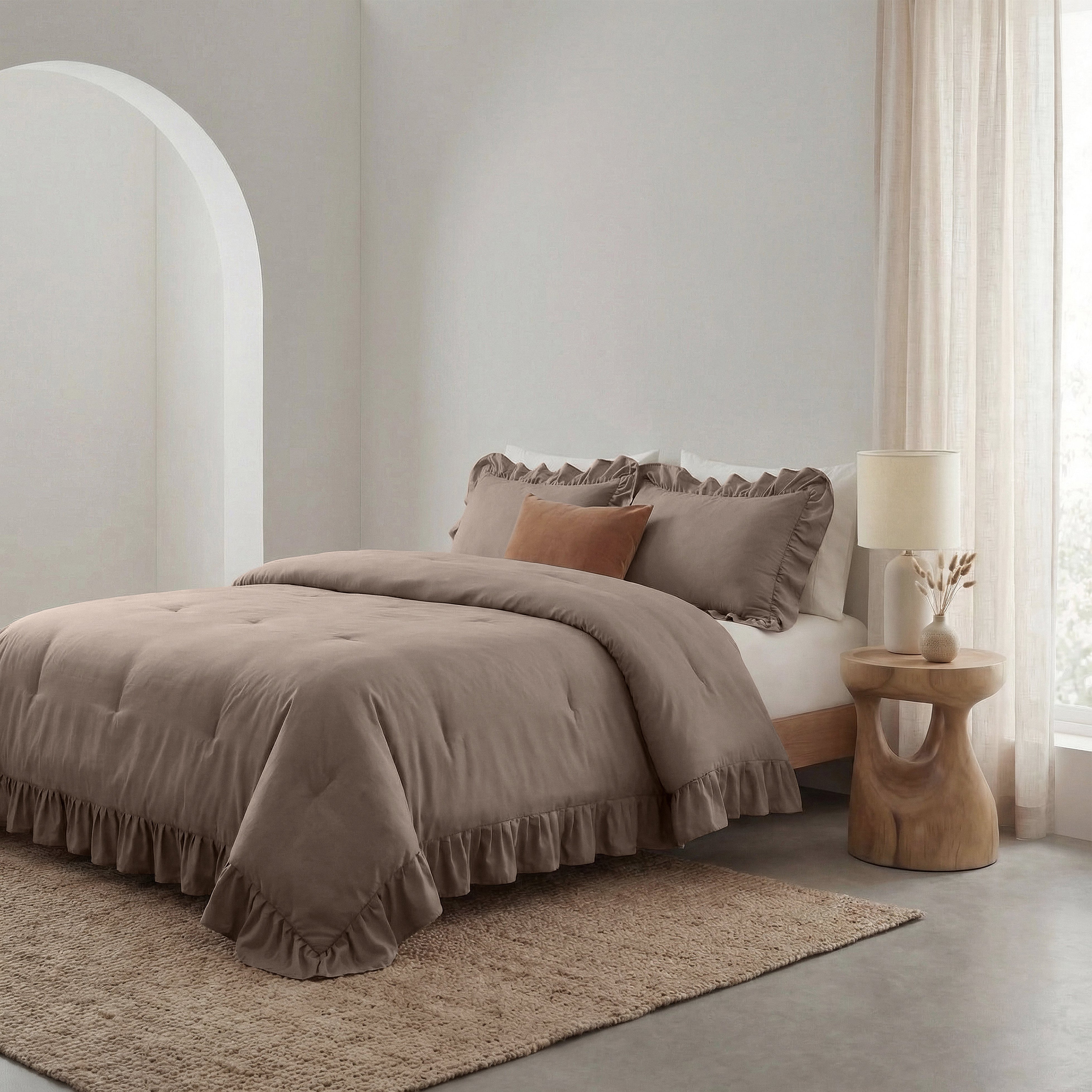 NordDream Lazy Ruffles peitto taupe 200x200 pussiton