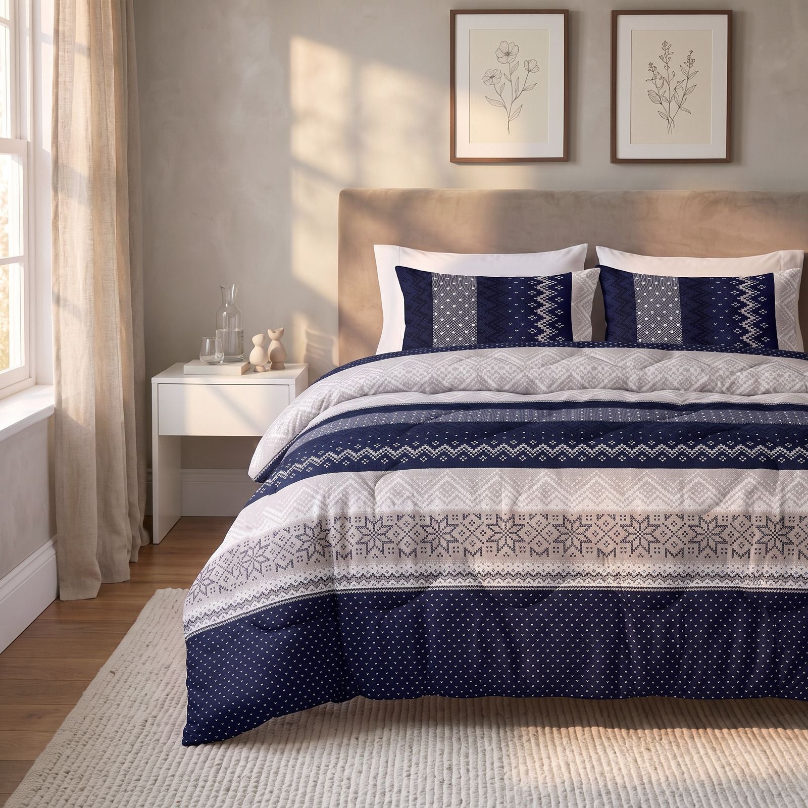 NordDream Lazy Elisabeth pussipeitto navy 140x220 pestävä