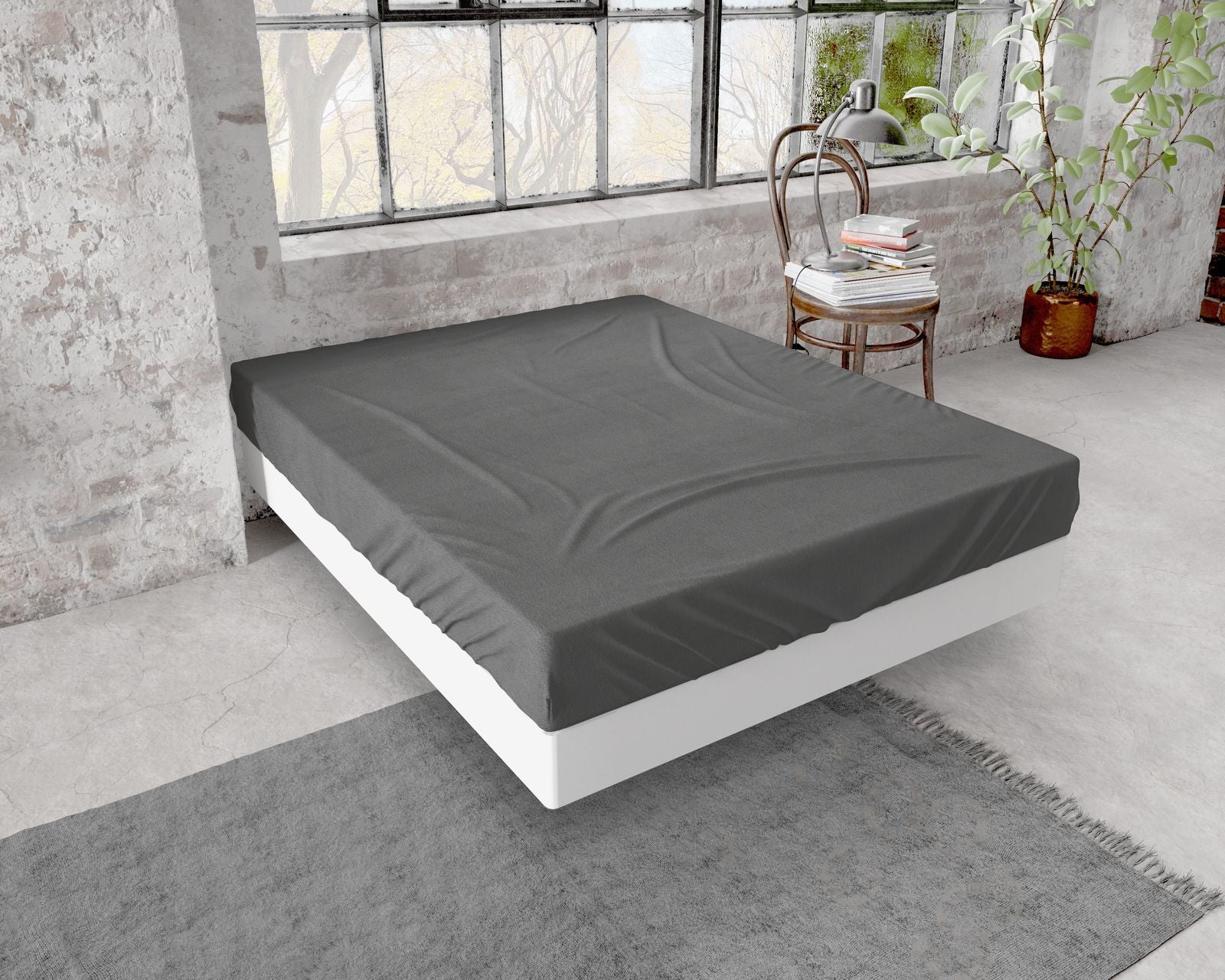 NordDream Flanel 160x200 aluslakana antrasiitti flanelli