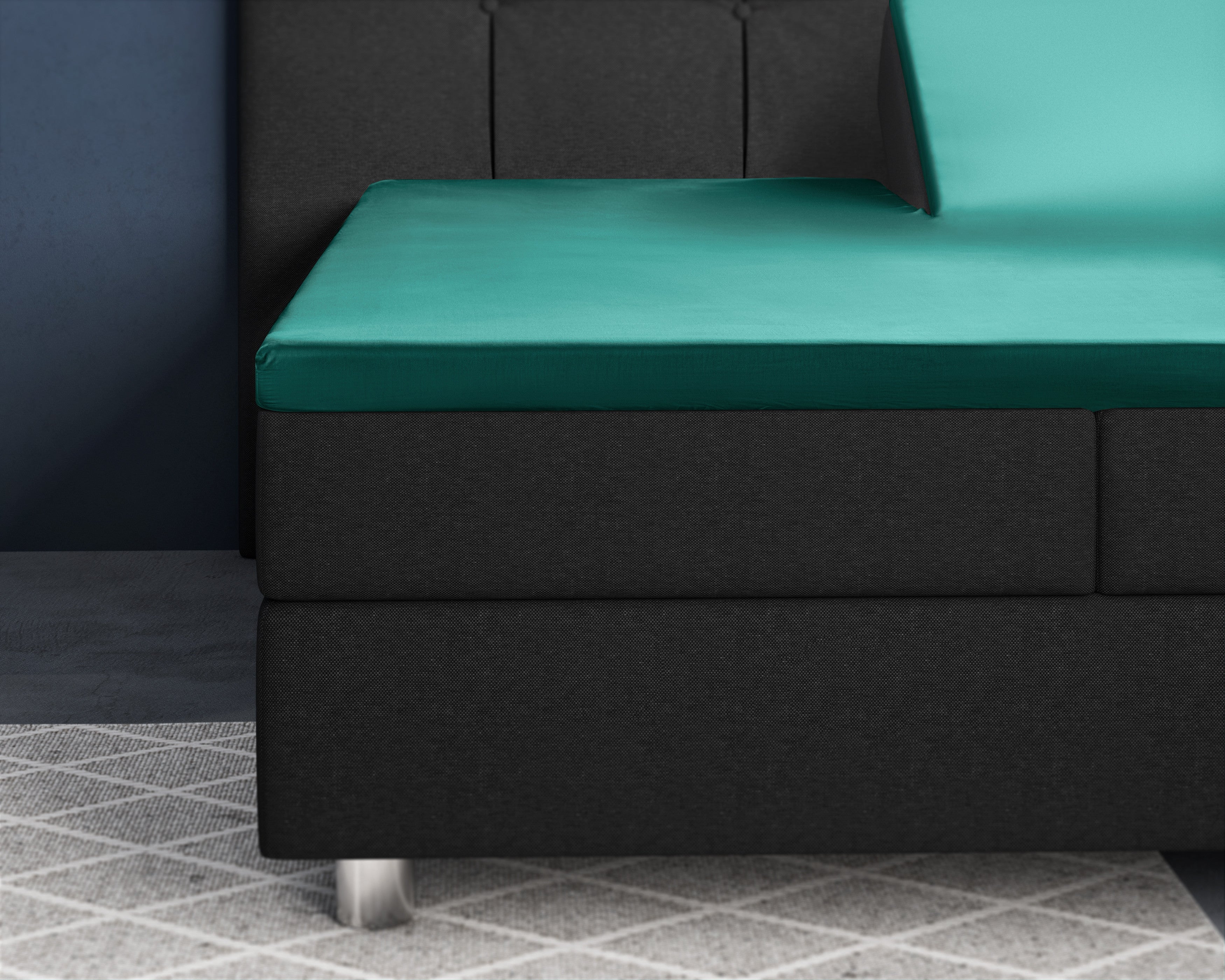 NordSleeps NordDream Splittopper satiinilakana 180x200 tummanvihreä
