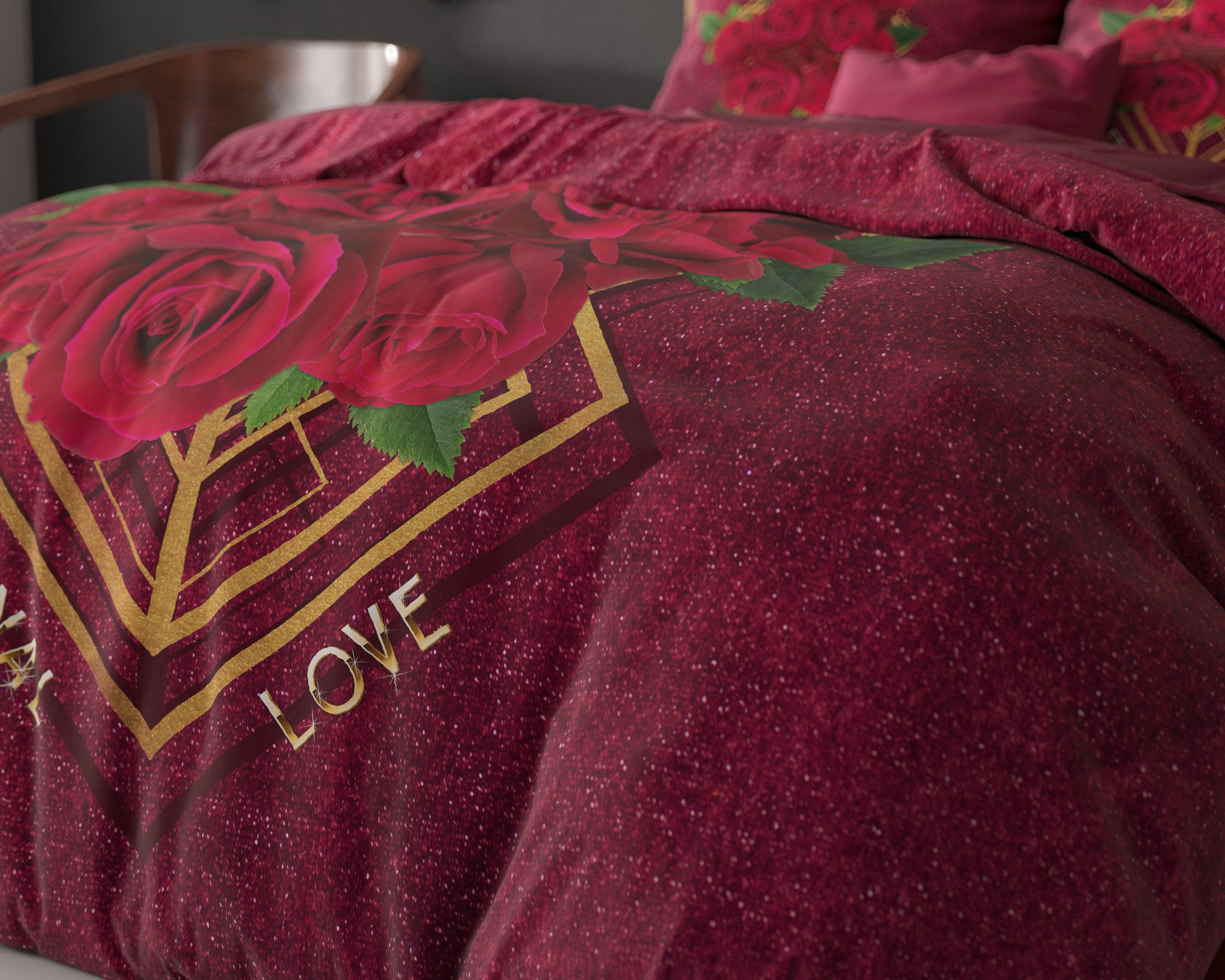 NordDream Essentials Eternal Love pussilakana 200x200/220 punainen