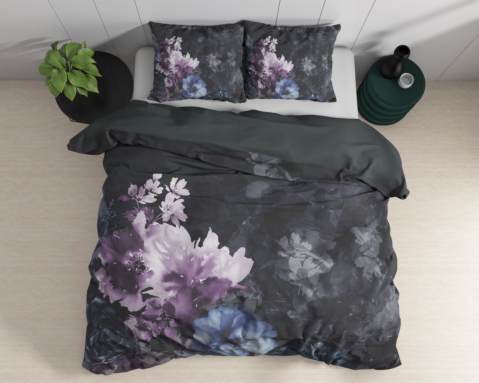 NordDream Wild Delora pussilakanasetti musta 200x200 satiini