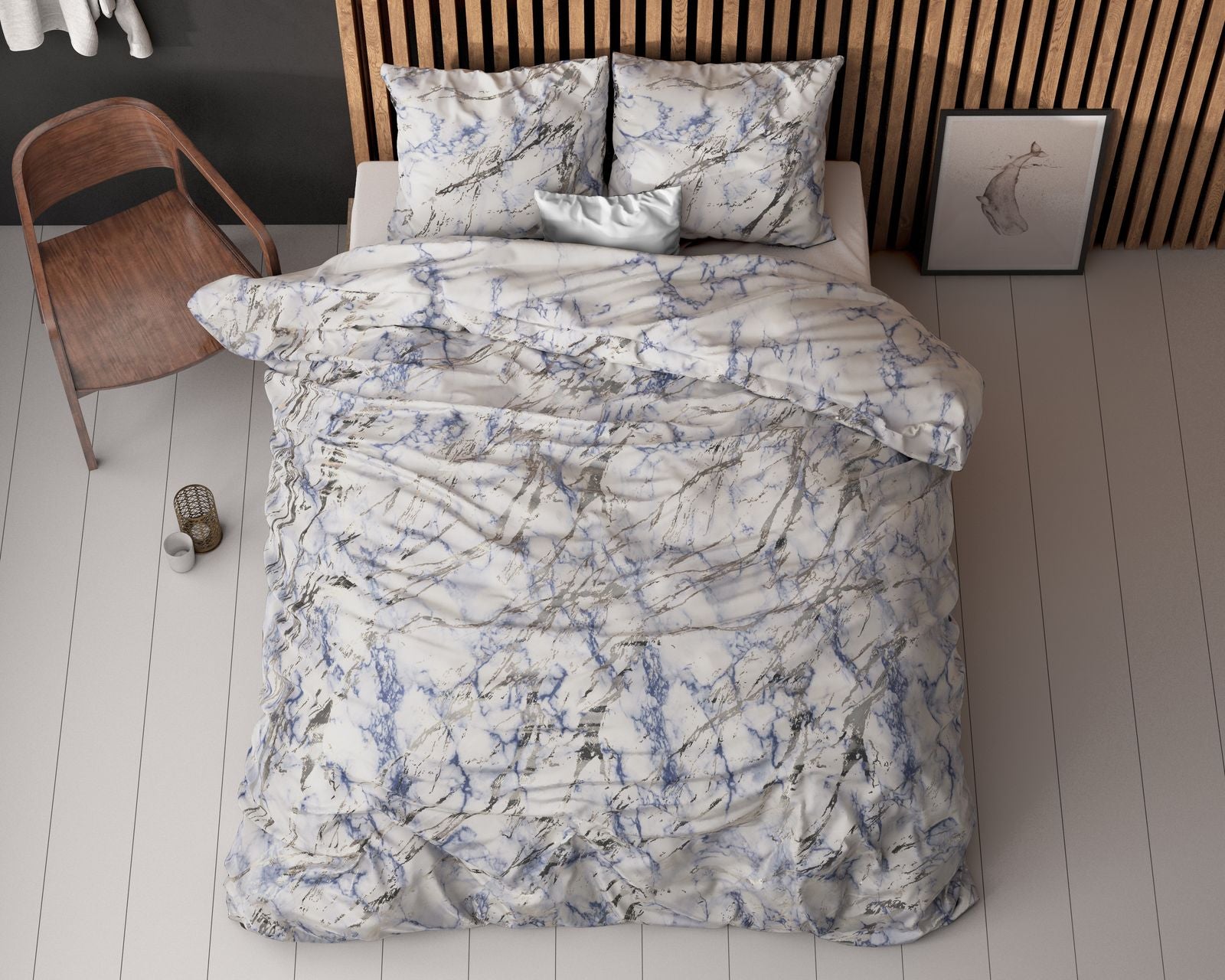 NordDream Glamour Ocean pussilakanasetti sininen 200x220 sileä