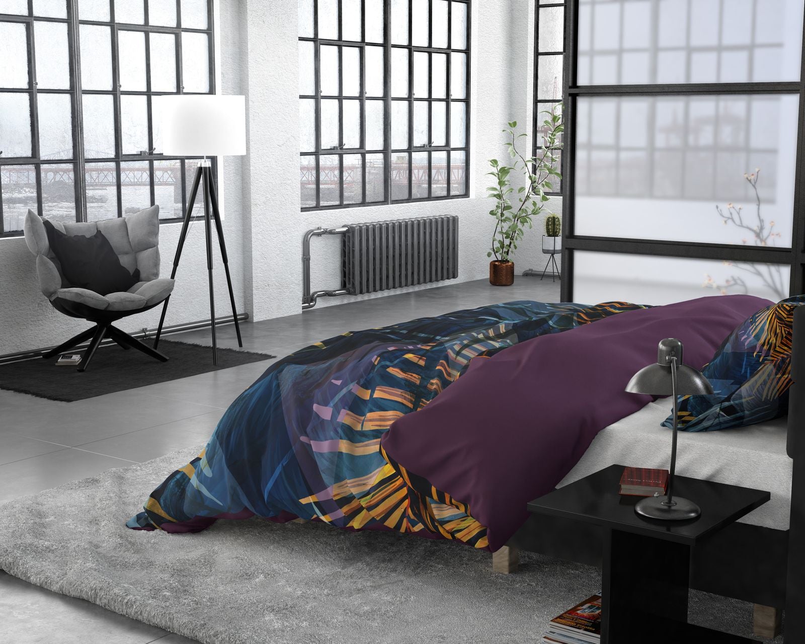 NordDream Wild Satijn Marina Navy pussilakana 140x200 satiini