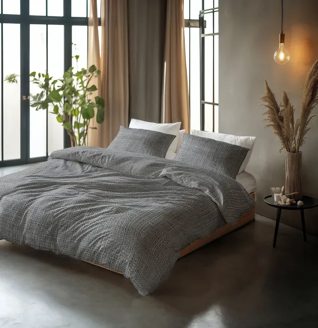NordDream Pure Vintage pussilakana antrasiitti 240x200/220 puuvilla