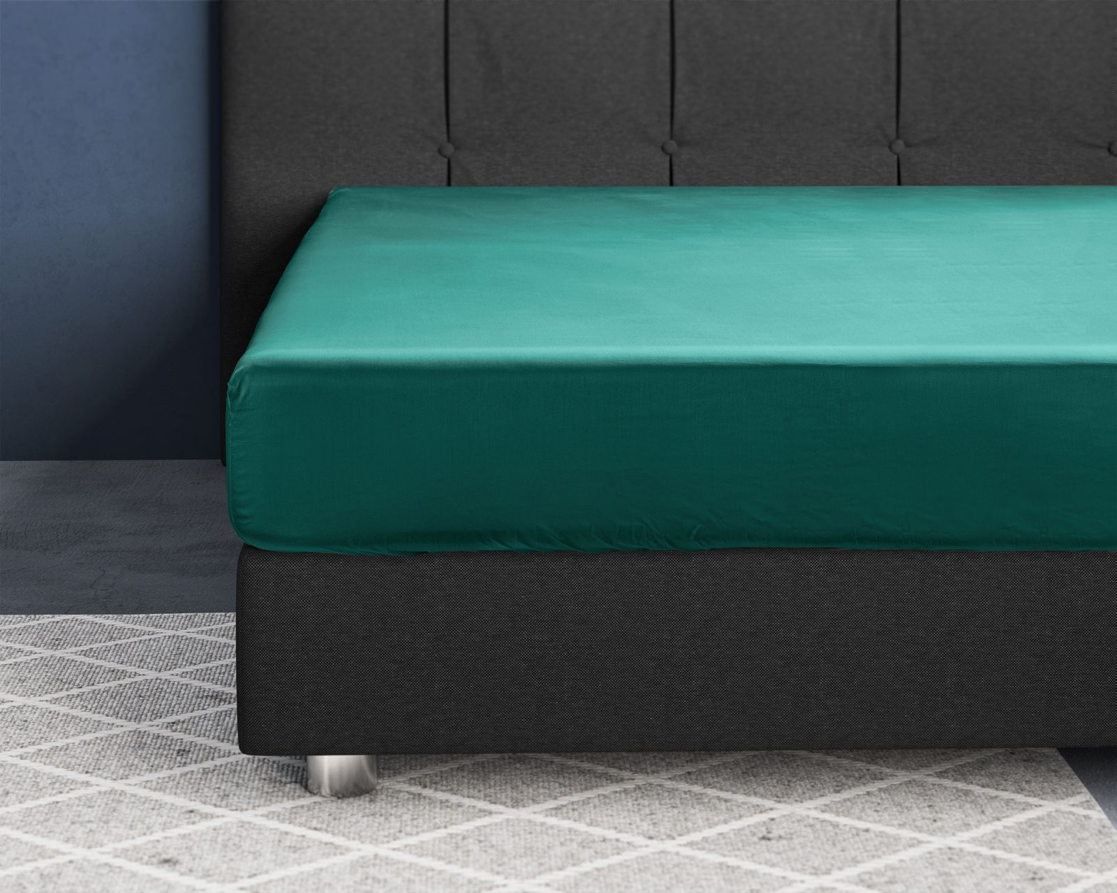 NordDream Satijn 160x200 aluslakana tummanvihreä satiini