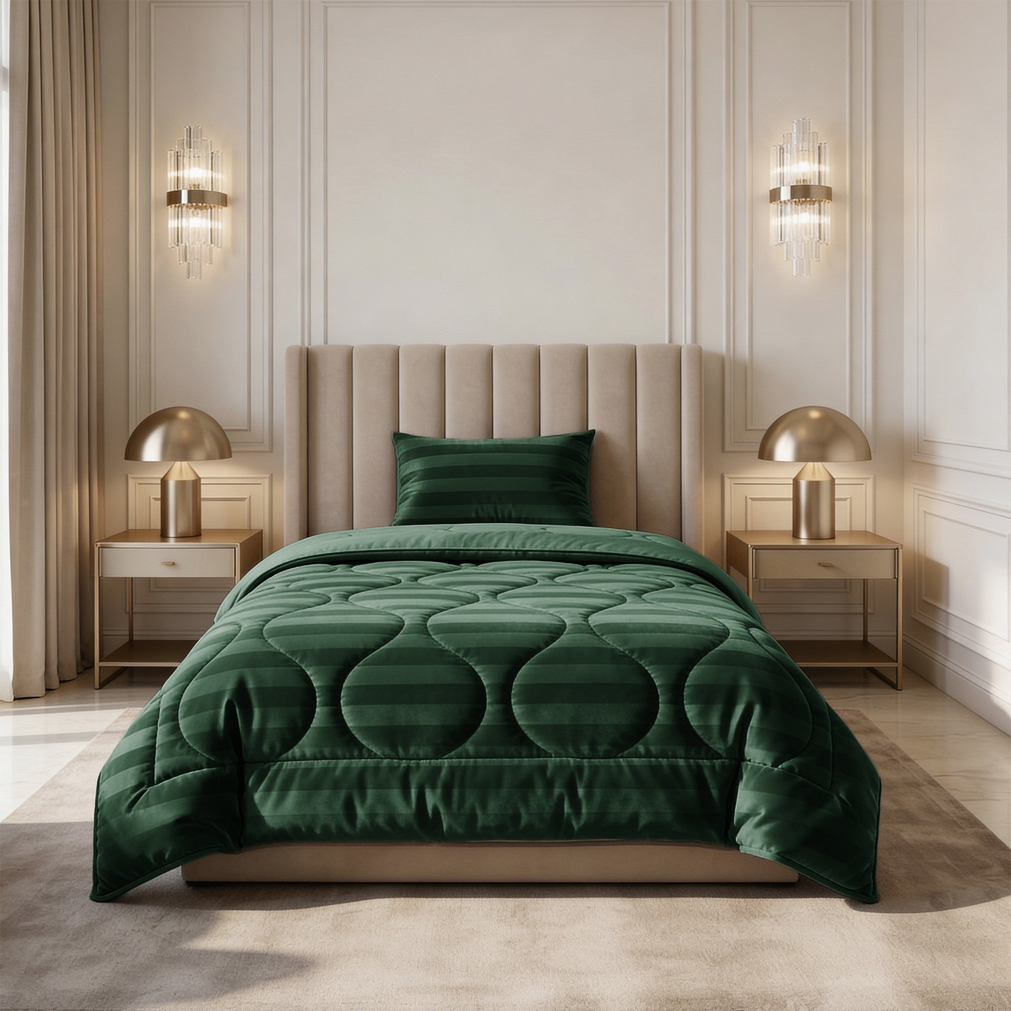 NordDream Lazy Hotel Velvet peitto tummanvihreä 200x200 sametti
