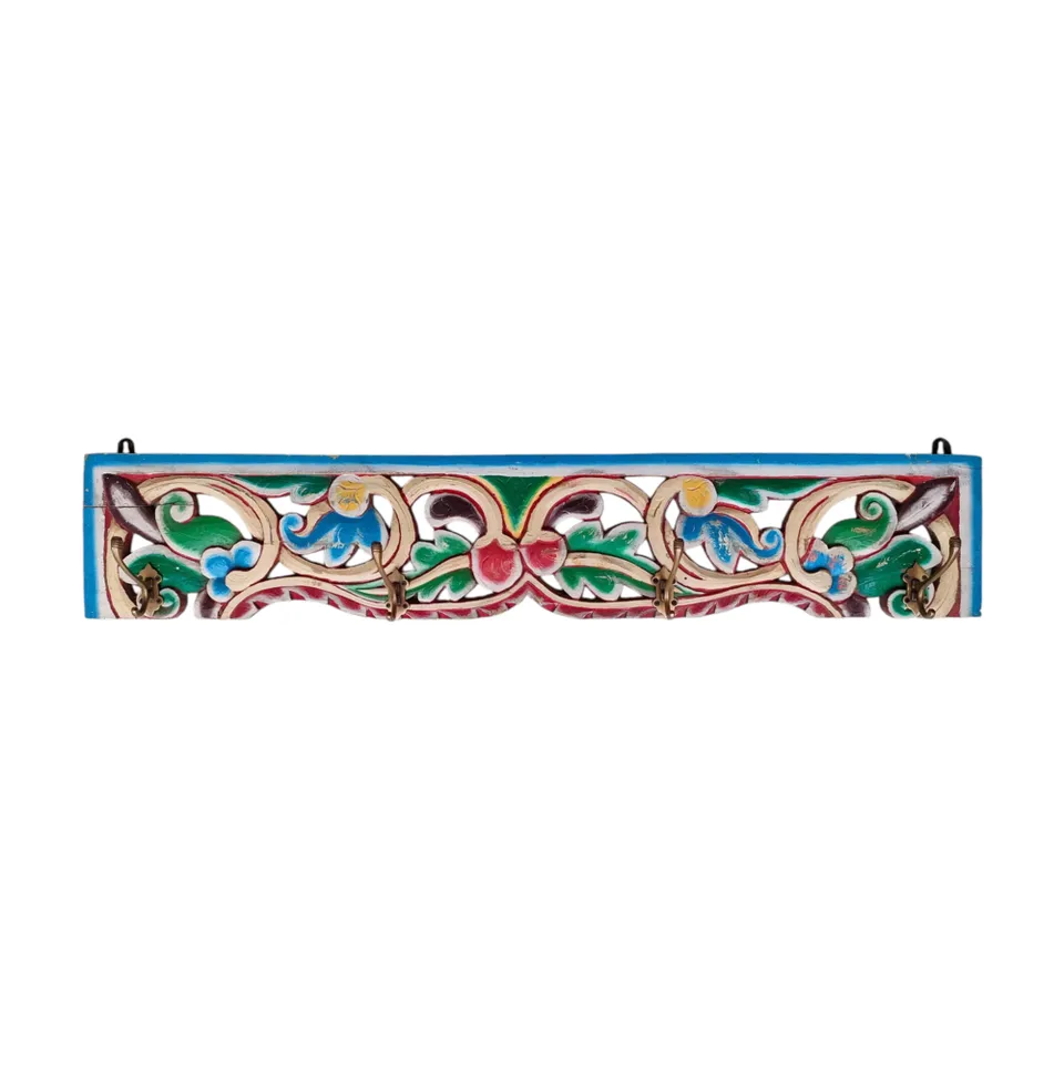 Sasus Vintage naulakko tiikki 4 koukulla 106 cm