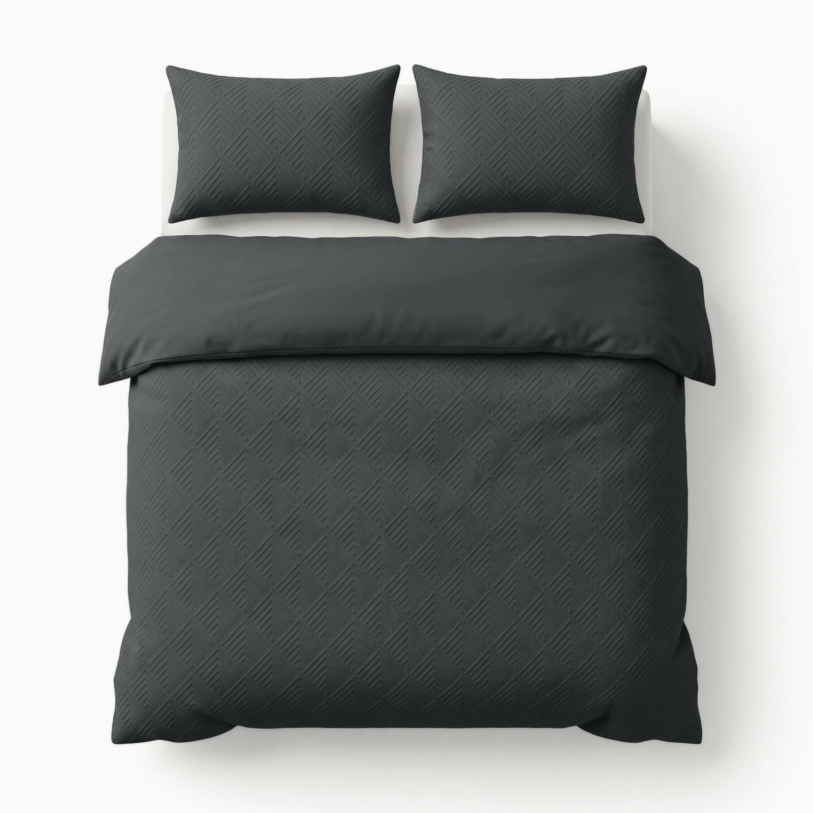 NordDream Embossed Modern Geo 3D pussilakana 200x200 antrasiitti
