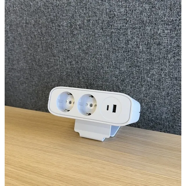 Top-Cousins TC Edge pöytäpistorasia valkoinen USB-A/C