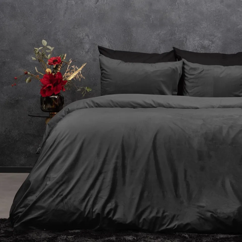 NordDream Velvet Uni Antraciet pussilakana 240x220 sametti