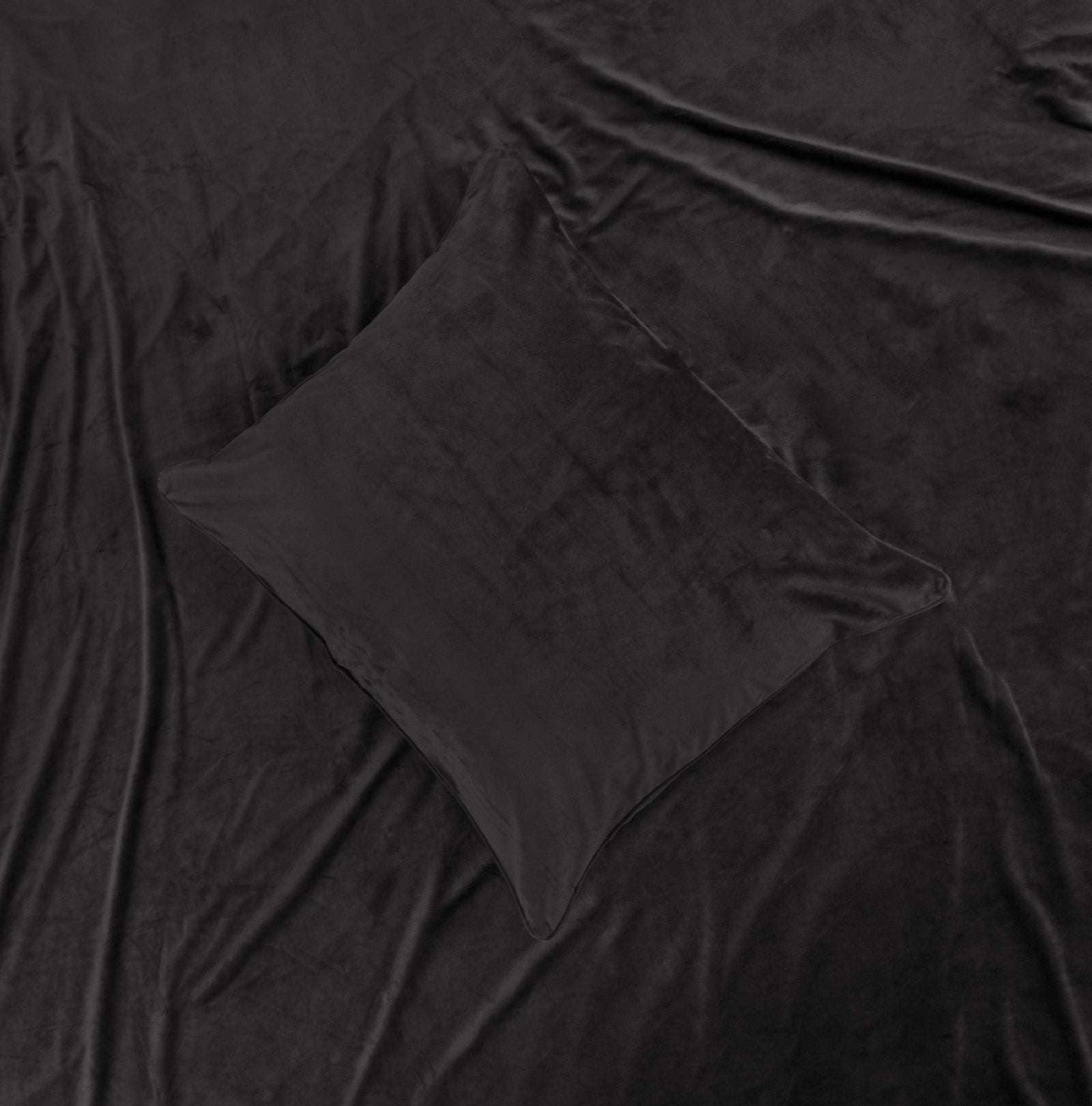 NordDream Velvet Piping pussilakana 200x220 musta sametti