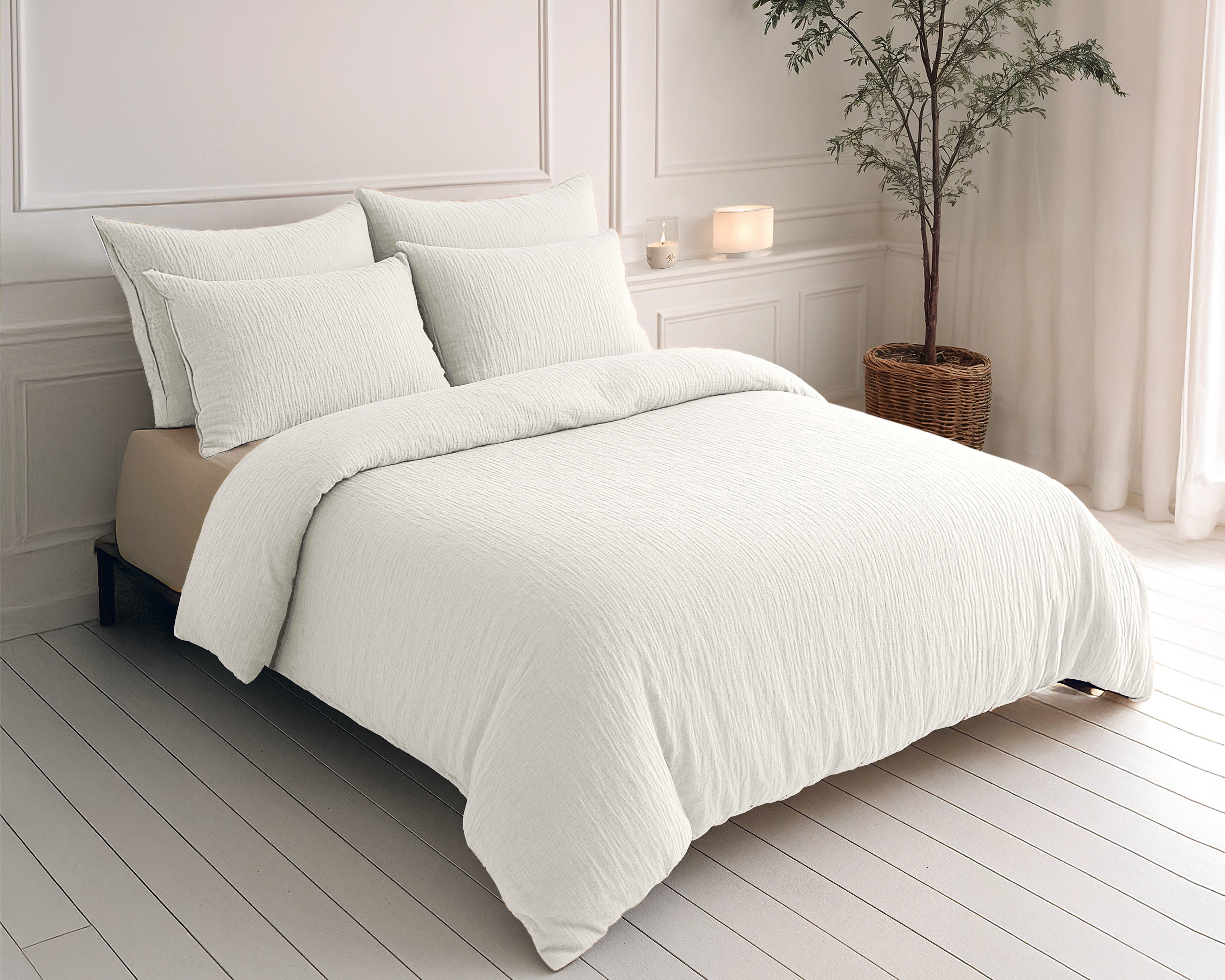 NordDream Lazy musliinipeitto beige 200x200 pussilakanaton