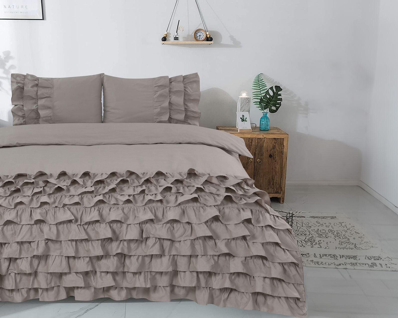 NordDream Classics Cyprus pussilakana 240x220 taupe perkaali