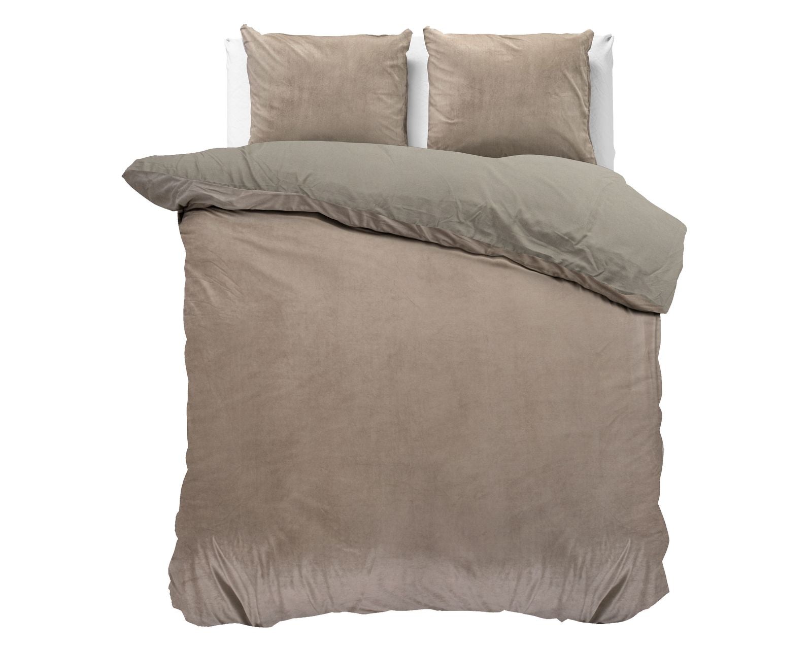 NordDream Velvet Uni pussilakana 140x220 taupe sametti