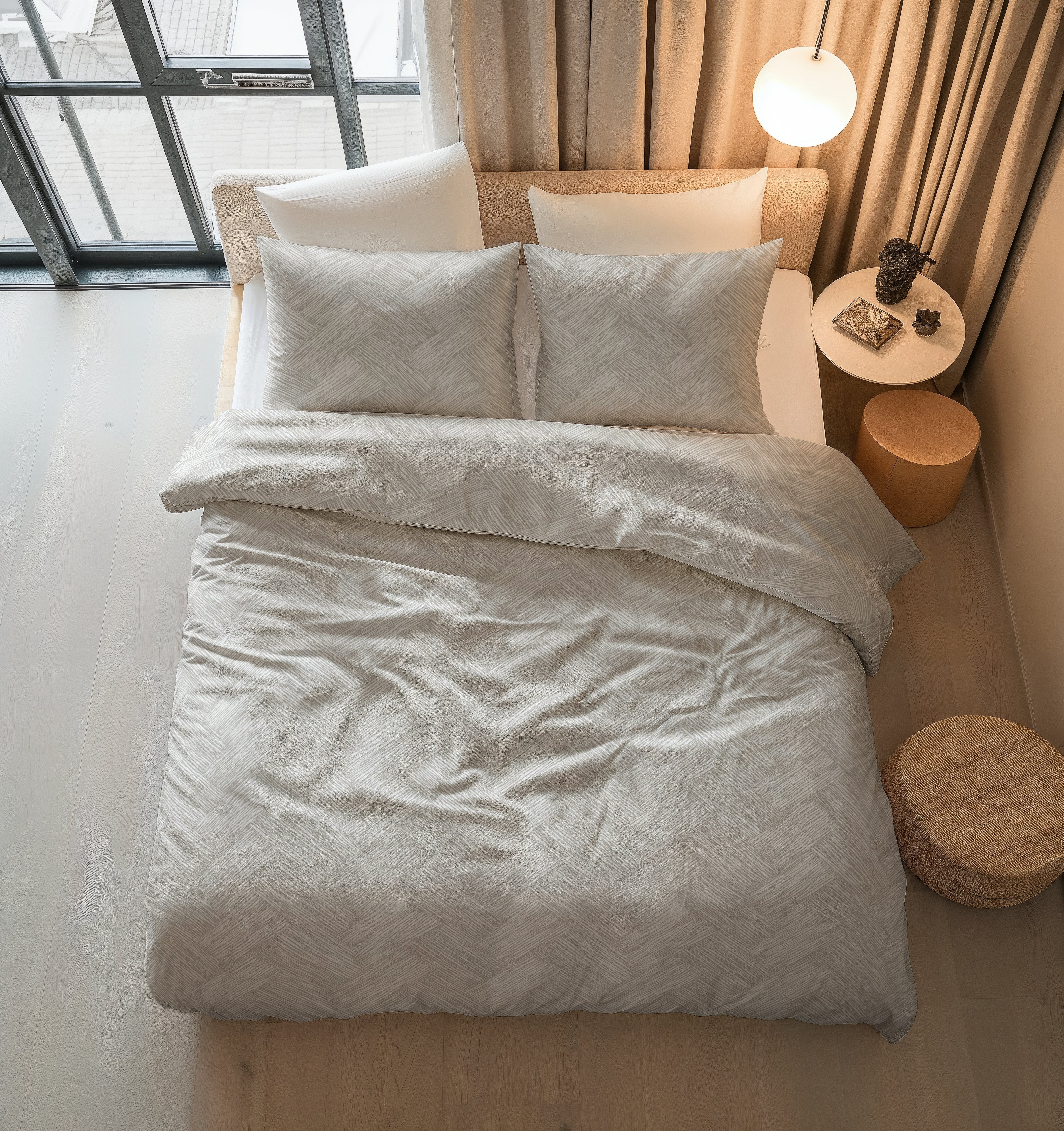 NordDream Pure Rattan pussilakanasetti 240x200/220 hopeanharmaa