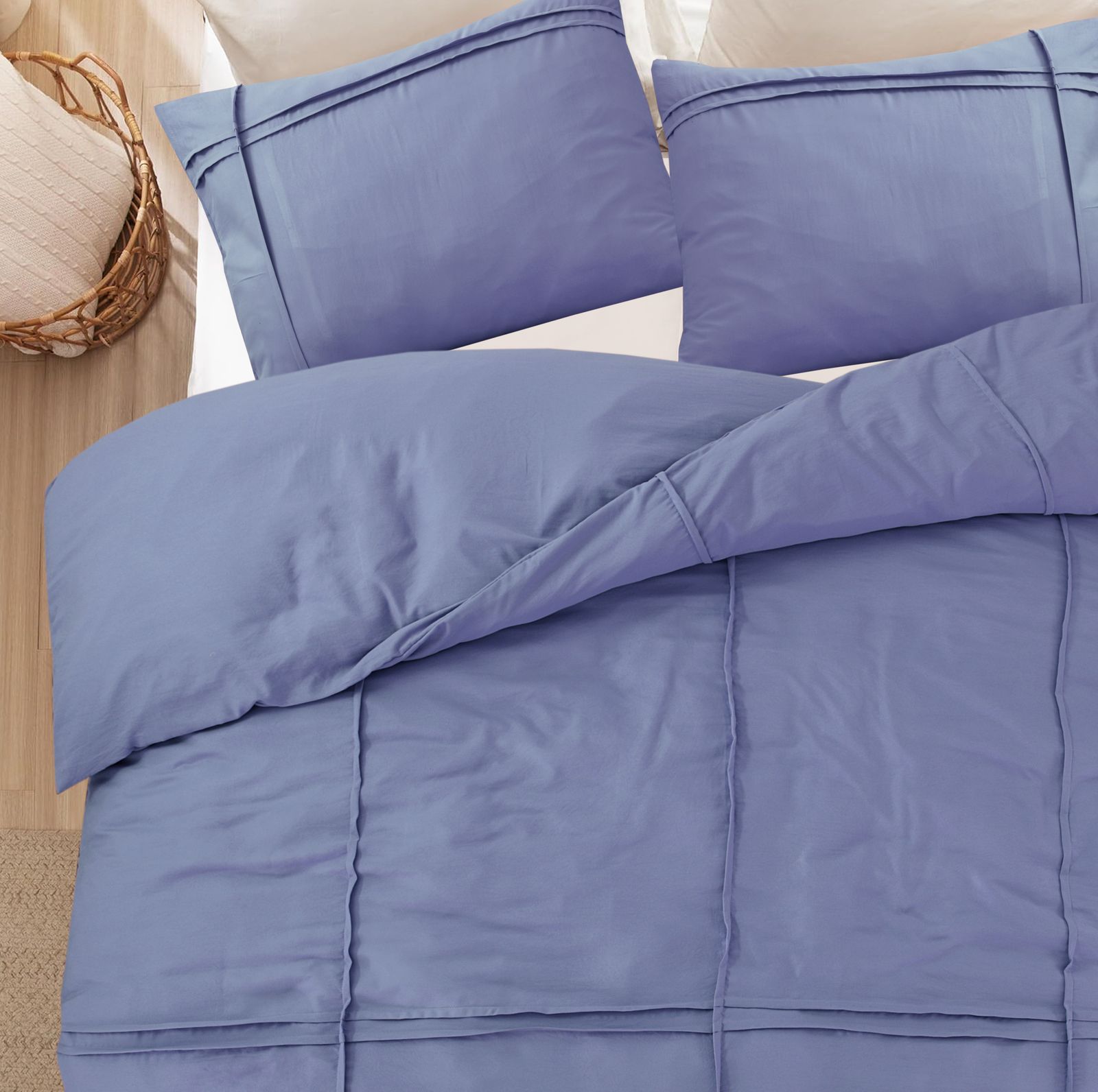NordDream Fresh Washed Tufted pussilakana 200x200/220 sininen