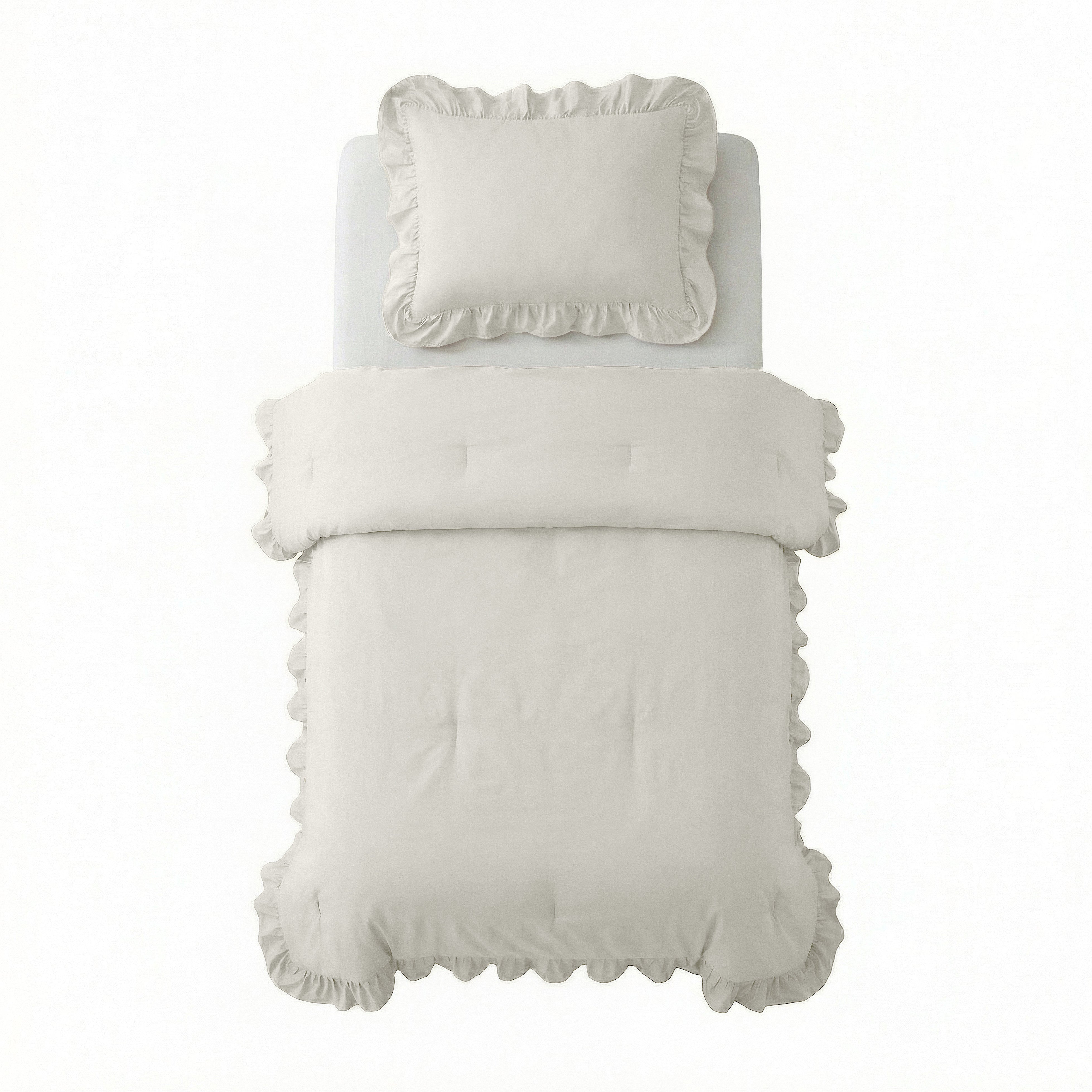 NordDream Lazy Ruffles peitto 140x200 rikkivalkoinen pestävä