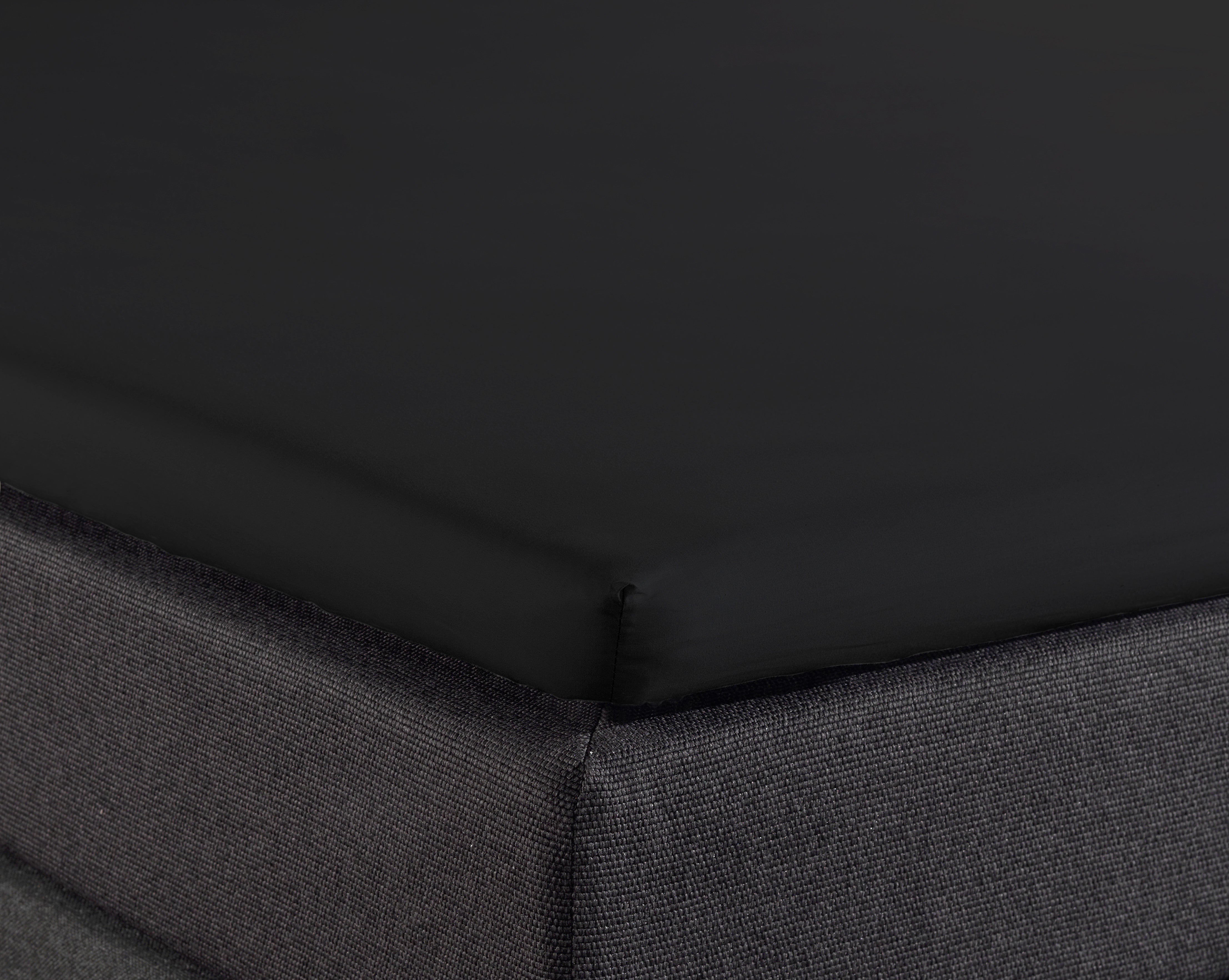 NordDream Puuvilla splittopper-aluslakana 180x200 musta