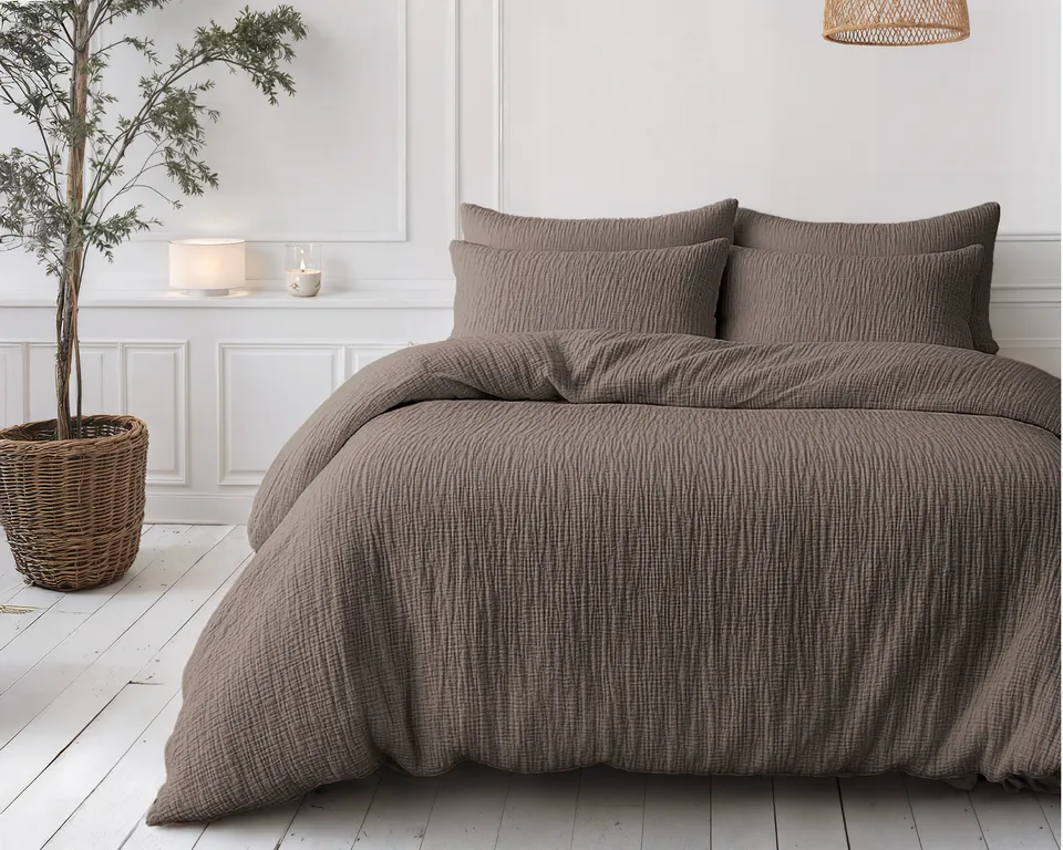NordDream Lazy musliini pussipeitto tumma taupe puuvilla