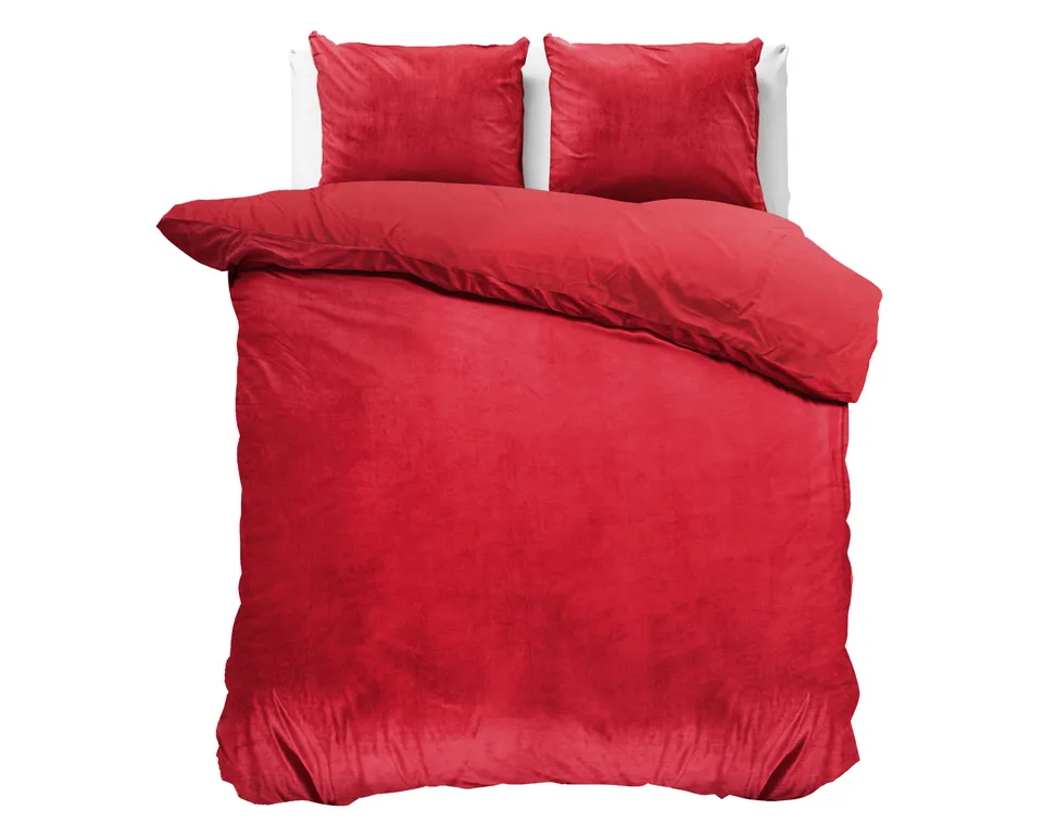NordDream Velvet Uni pussilakana punainen 240x220 sametti