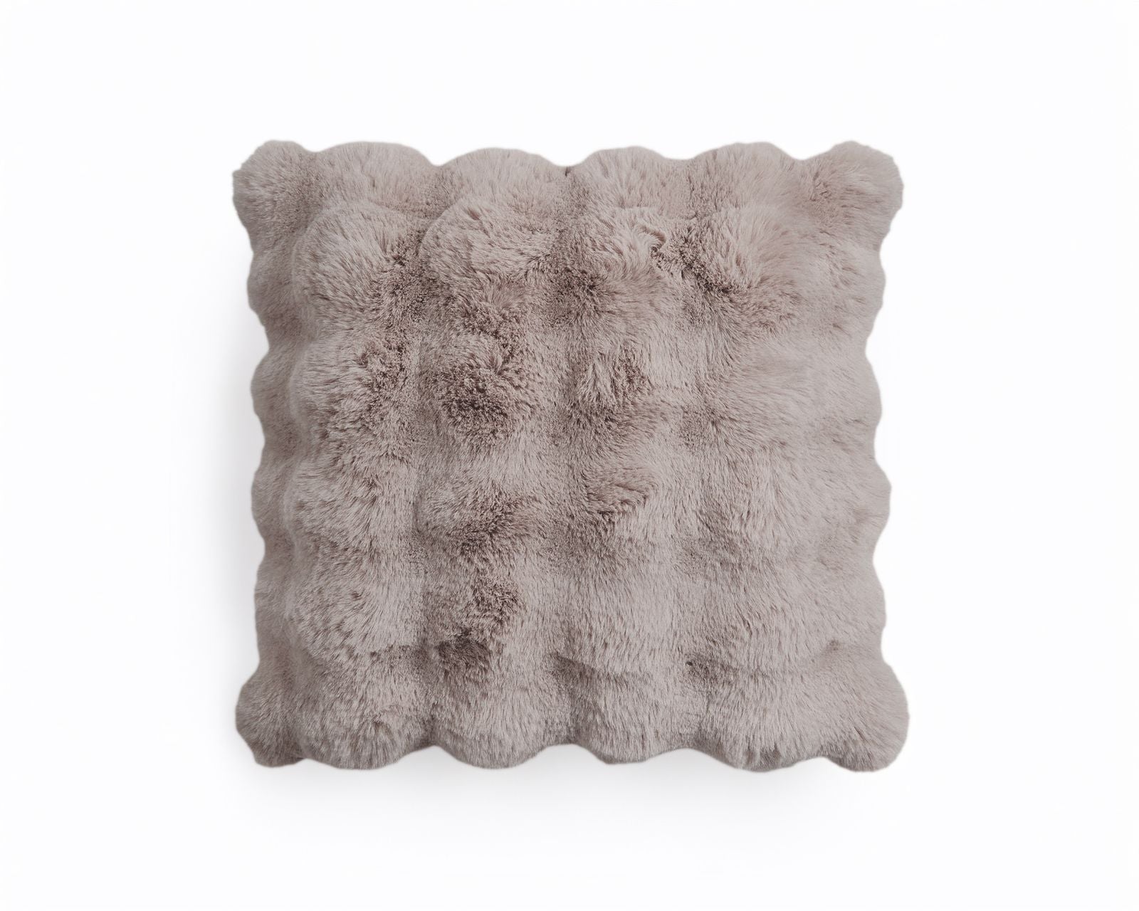 NordDream Pom Rabbit Fur koristetyyny 50x50 taupe/rose tekoturkis