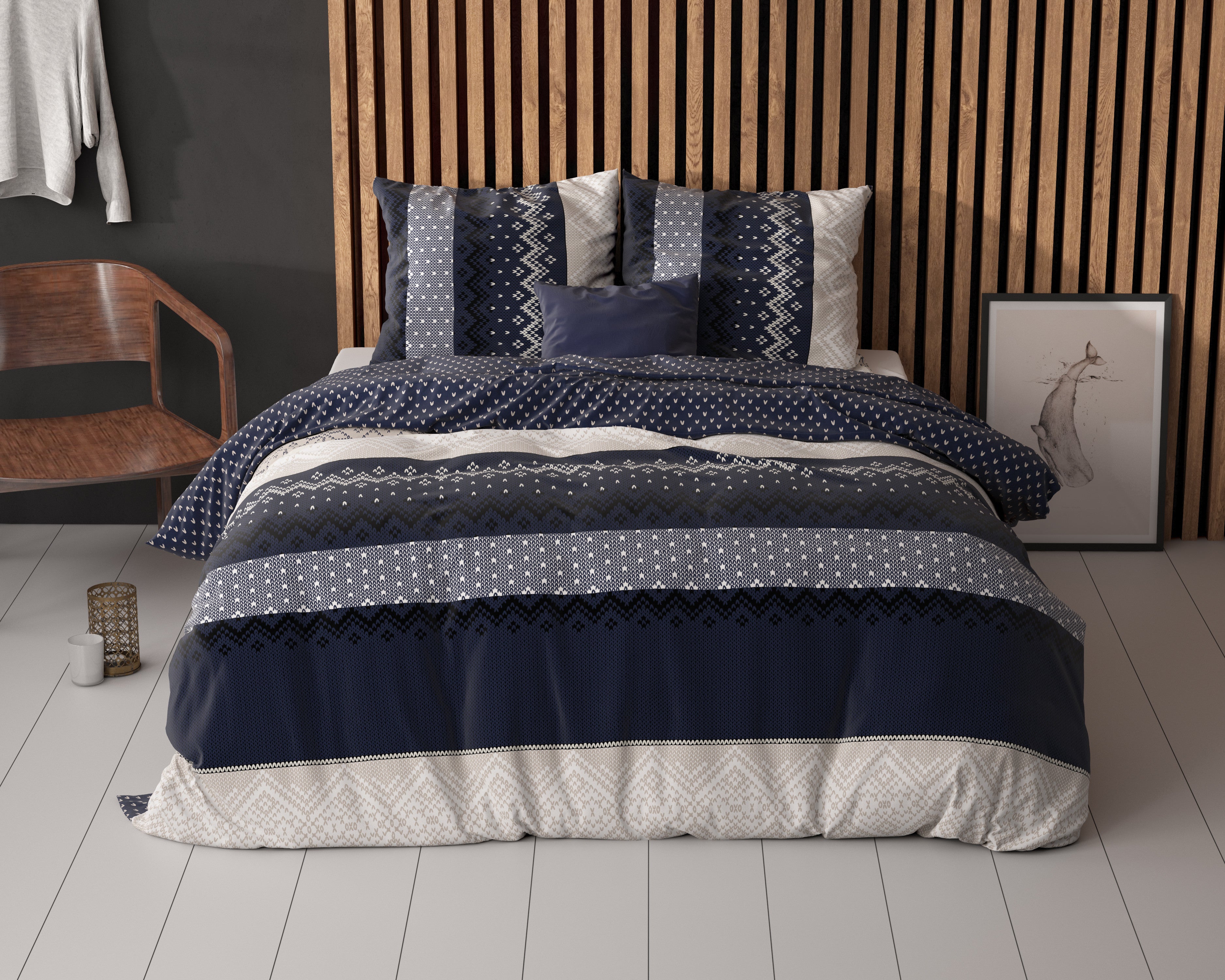 NordDream Elegance Elisabeth Navy pussilakana 200x220 silitysvapaa