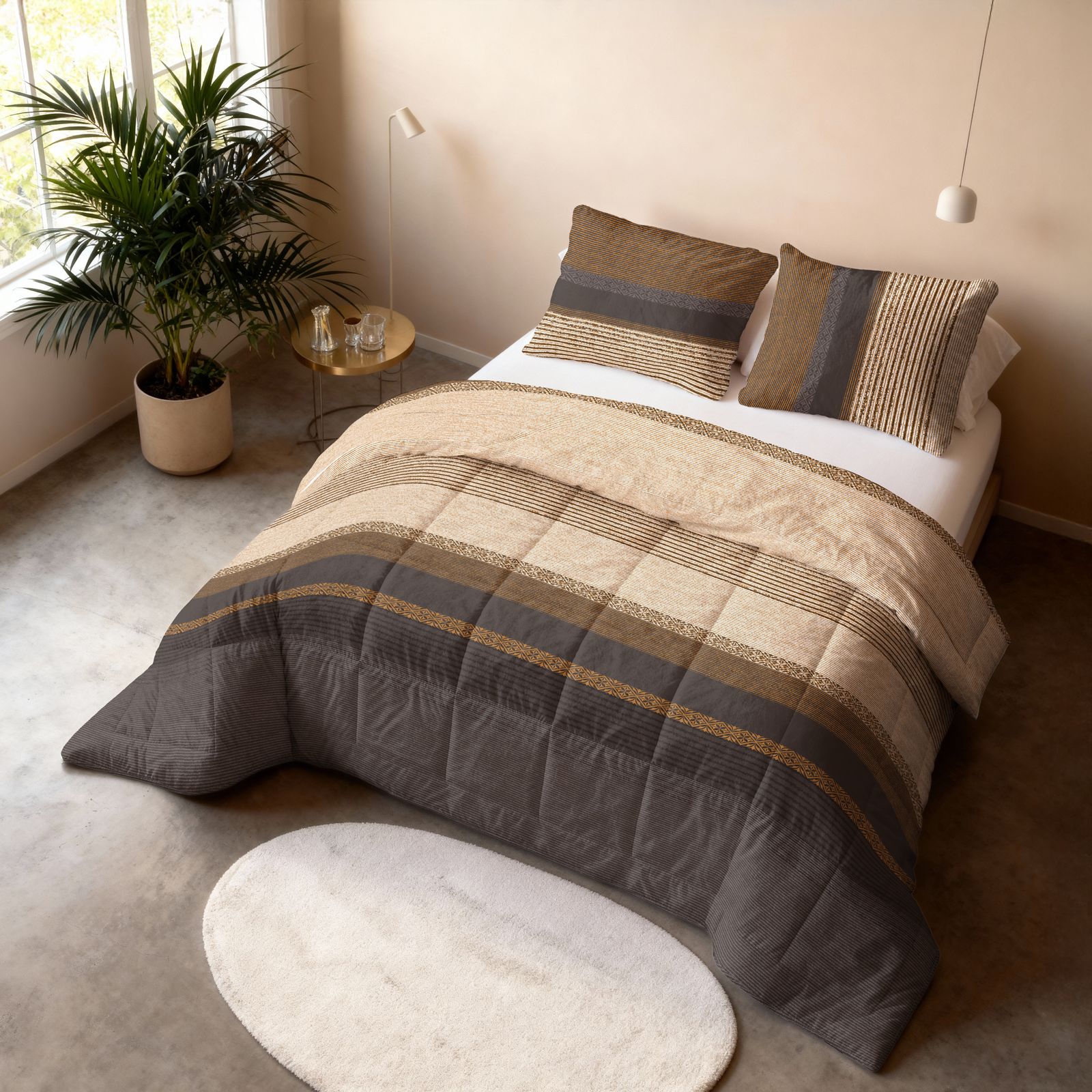 NordDream Lazy Marina peitto 200x200 taupe mikrokuitu
