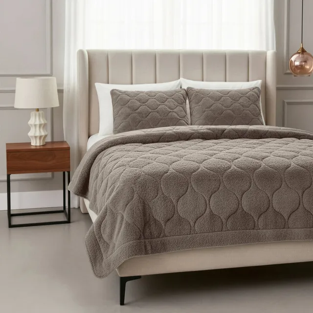 NordDream Lazy Teddy peitto 140x200 taupe/harmaa karvapeitto