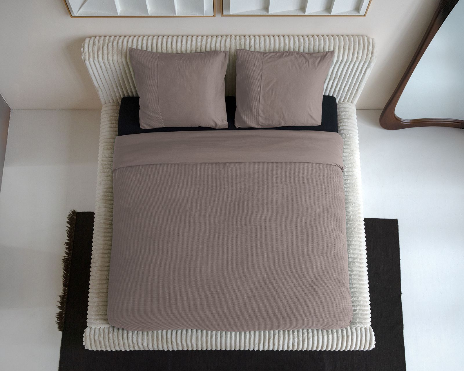 NordDream Hotel Waffle pussilakana taupe 240x200/260 puuvilla