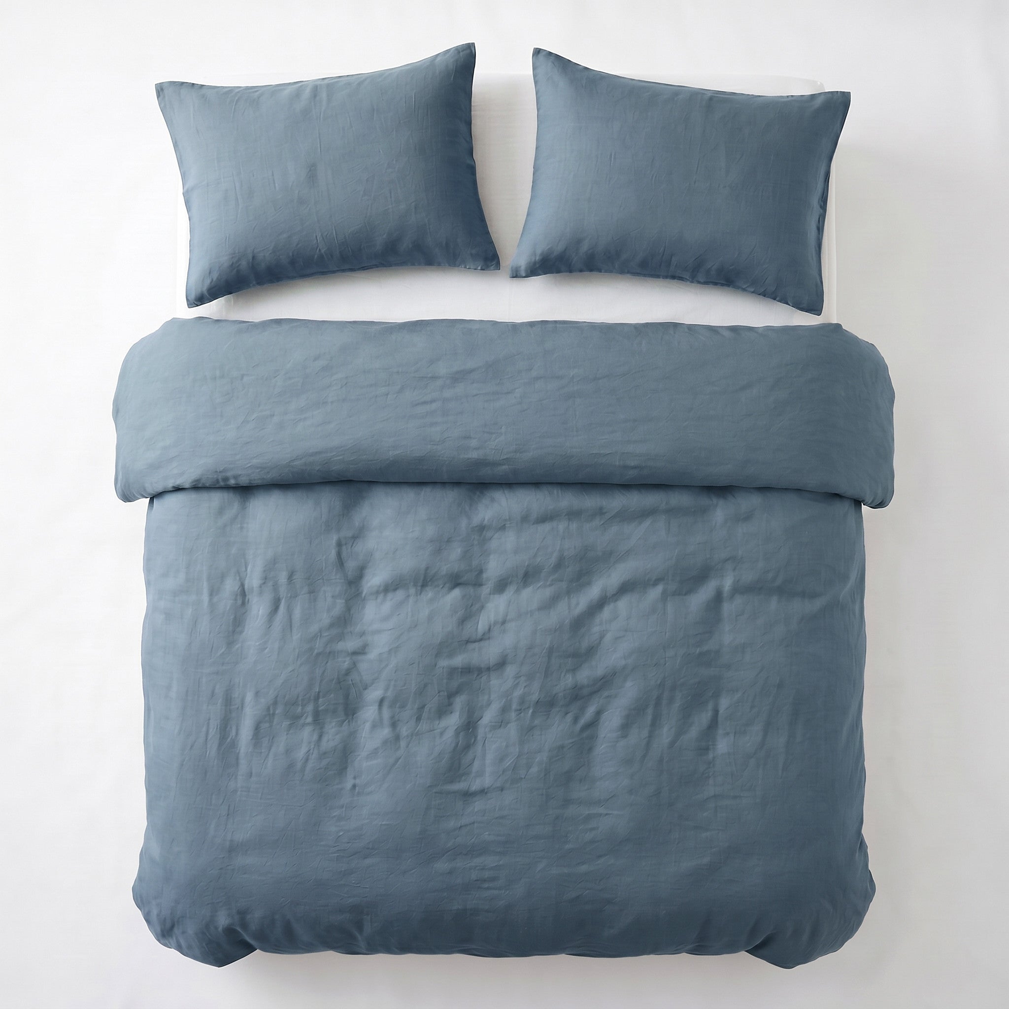 NordDream Stone Washed pussilakana 140x200/220 sininen