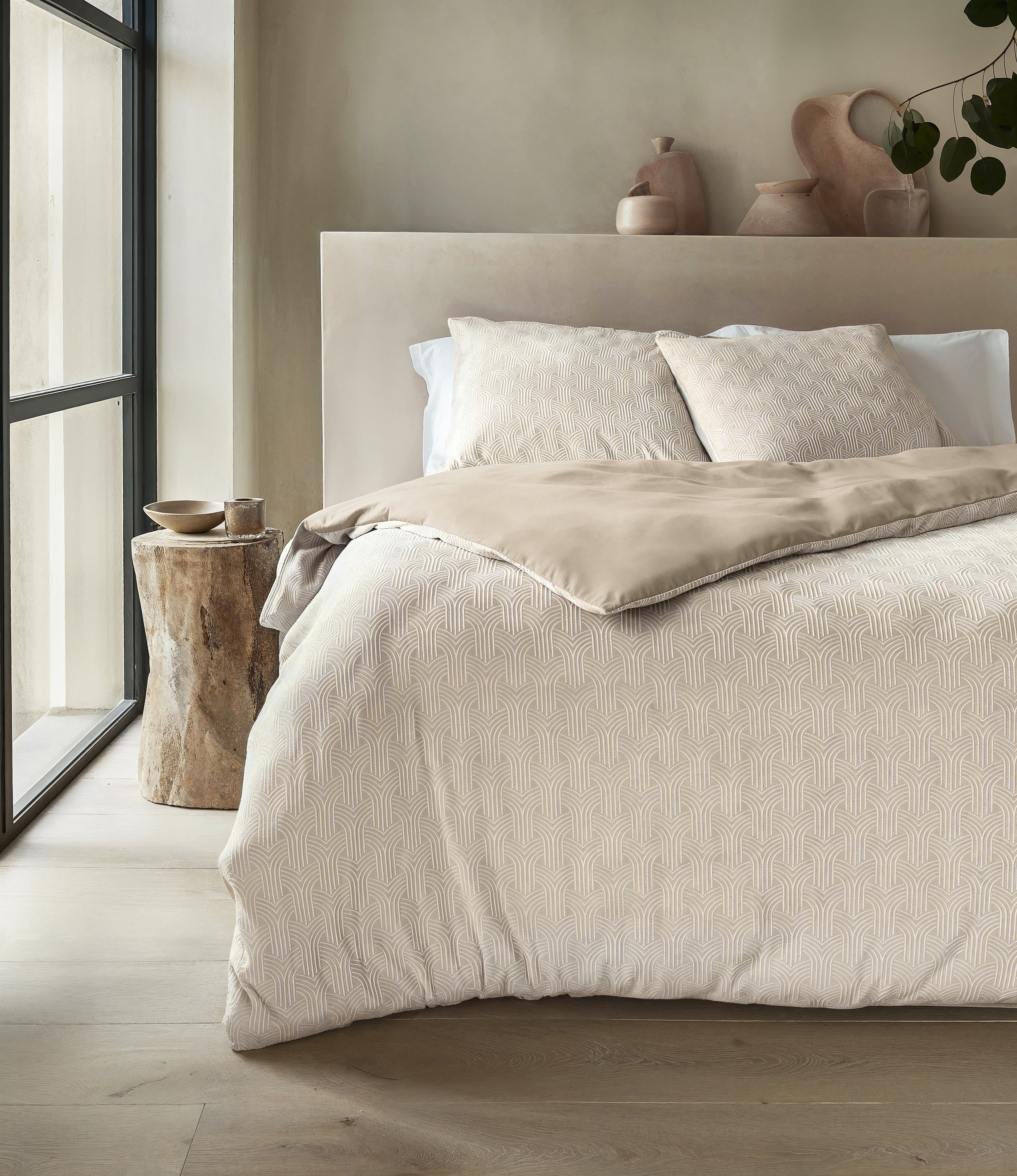 NordDream Flanel pussilakana Art beige 200x220 cm sis lakanat