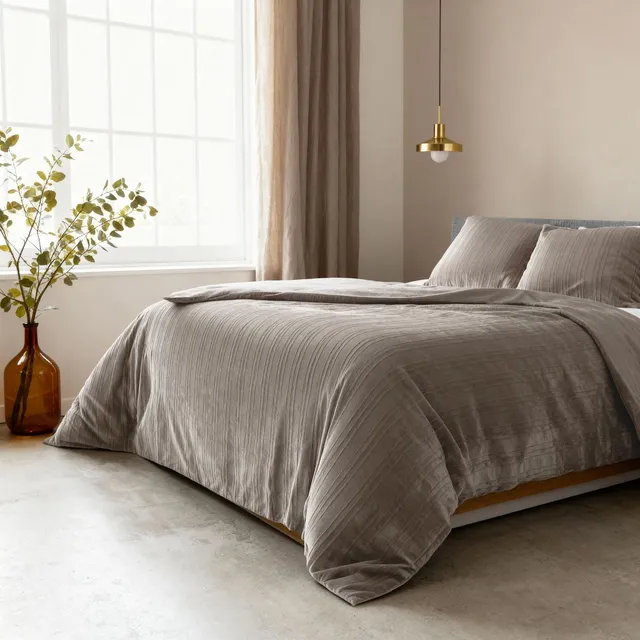 NordDream Velvet Lining pussilakanasetti 200x200 taupe sametti