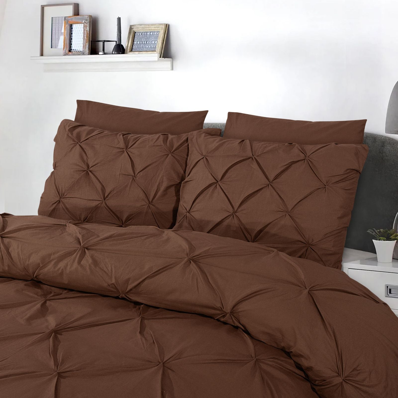 NordDream Salvador Bruin pussilakana 240x220 ruskea puuvilla