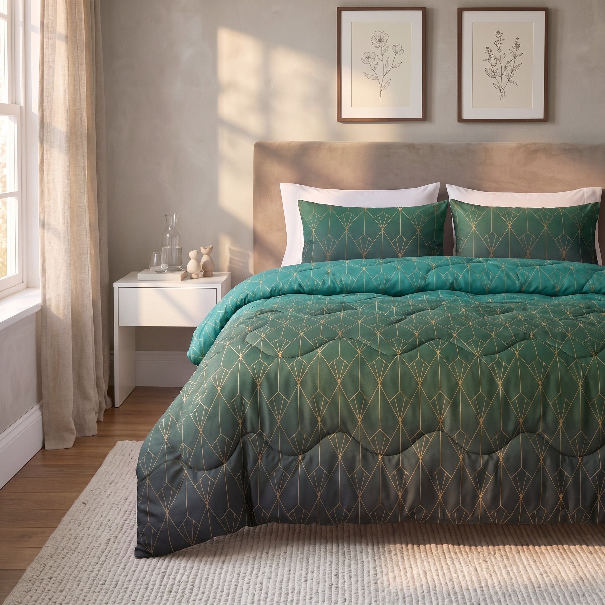 NordDream Lazy Bowen peitto 200x220 cm vihreä pestävä